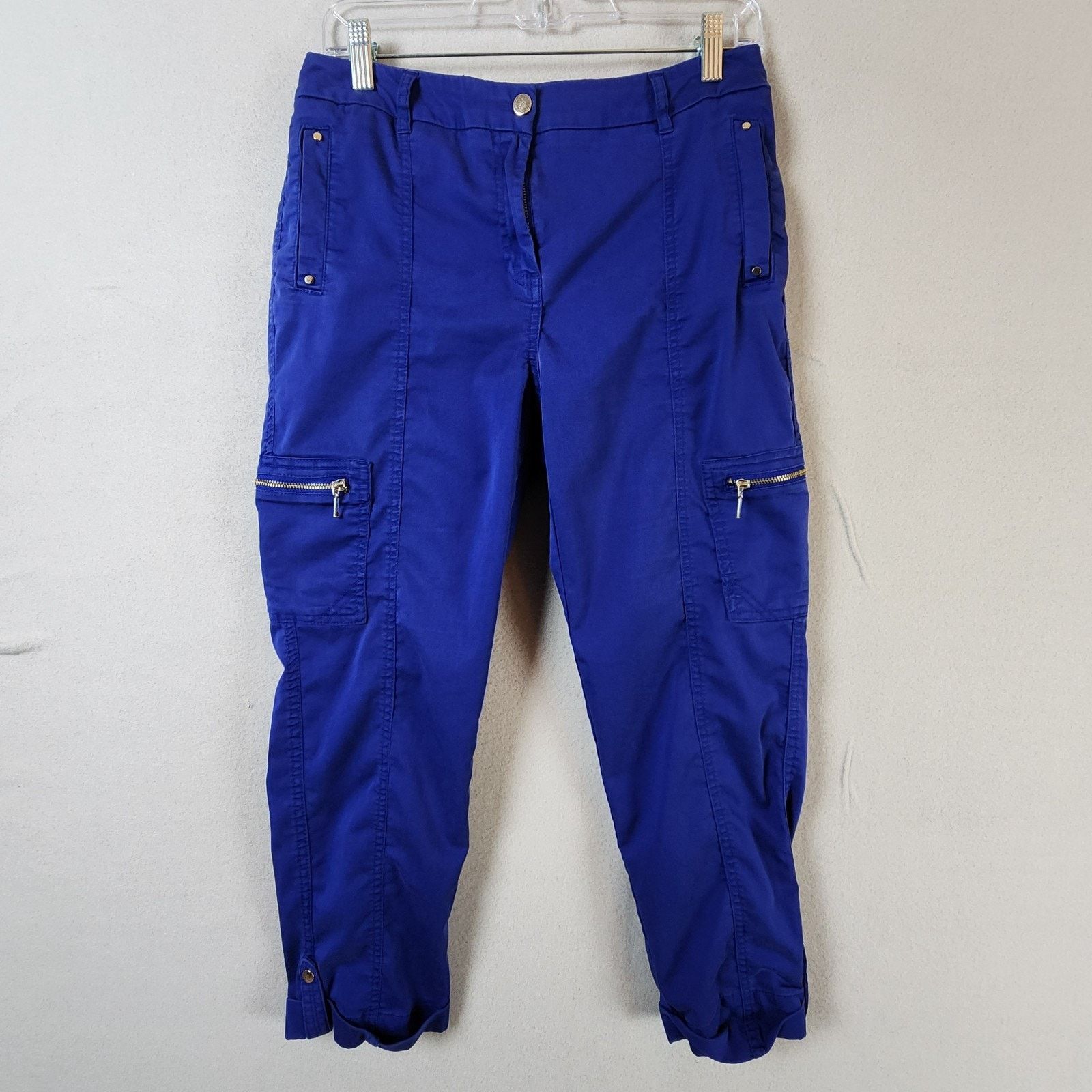 Chicos Chico’s Cargo Capri Pants Women Size 4 Blue Cotton Blend Size 27" / US 4 / IT 40 - 1 Thumbnail
