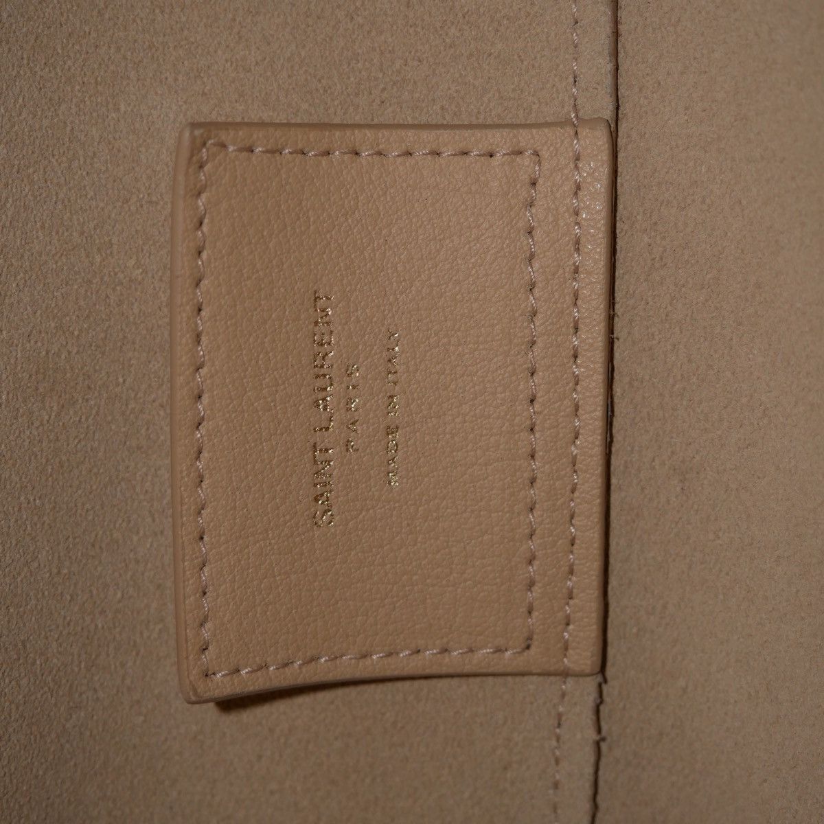 Yves Saint Laurent Shopping Saint Laurent In Leather - Dark Beige Size ONE SIZE - 9 Thumbnail