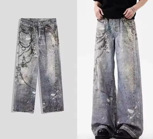 Jean Kuramochi x Kato 3D Chain Printed Jeans Size US 29 - 3 Thumbnail