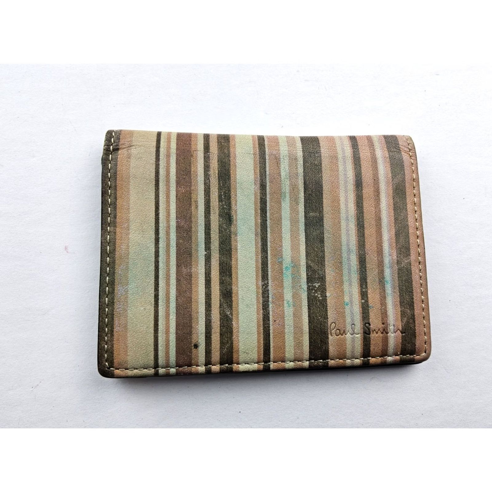 Paul Smith Paul Smith Wallet Striped Leather Bifold Card Multicolor Men Wallet Cardholder Mens Size ONE SIZE - 2 Thumbnail