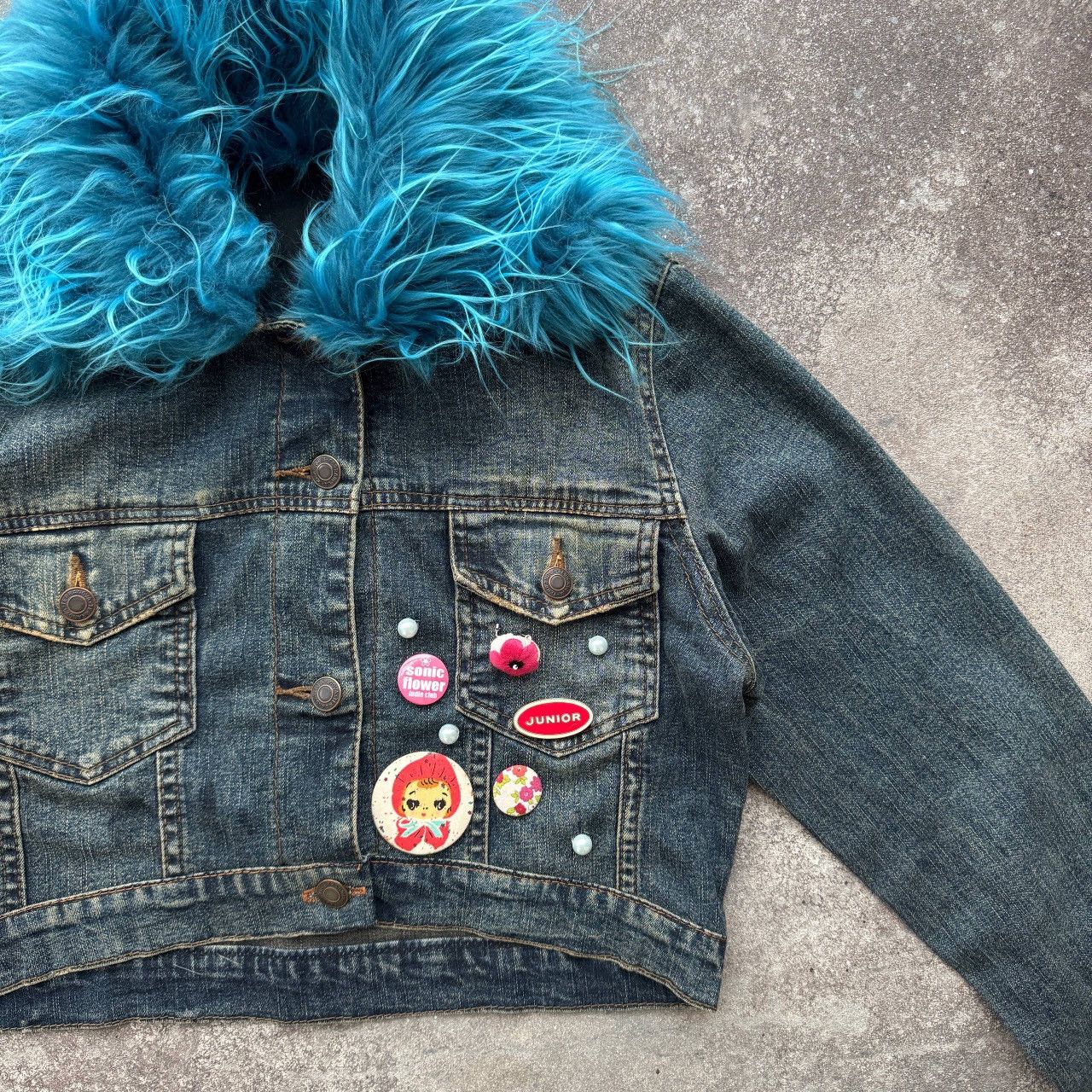 If Six Was Nine Cyber Y2K Rhinestones Gothic Vintage Cropped Jacket Size S / US 4 / IT 40 - 10 Thumbnail