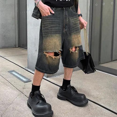 Other Ripped Hole Washed Yellow Mud Size US 36 / EU 52 - 3 Thumbnail