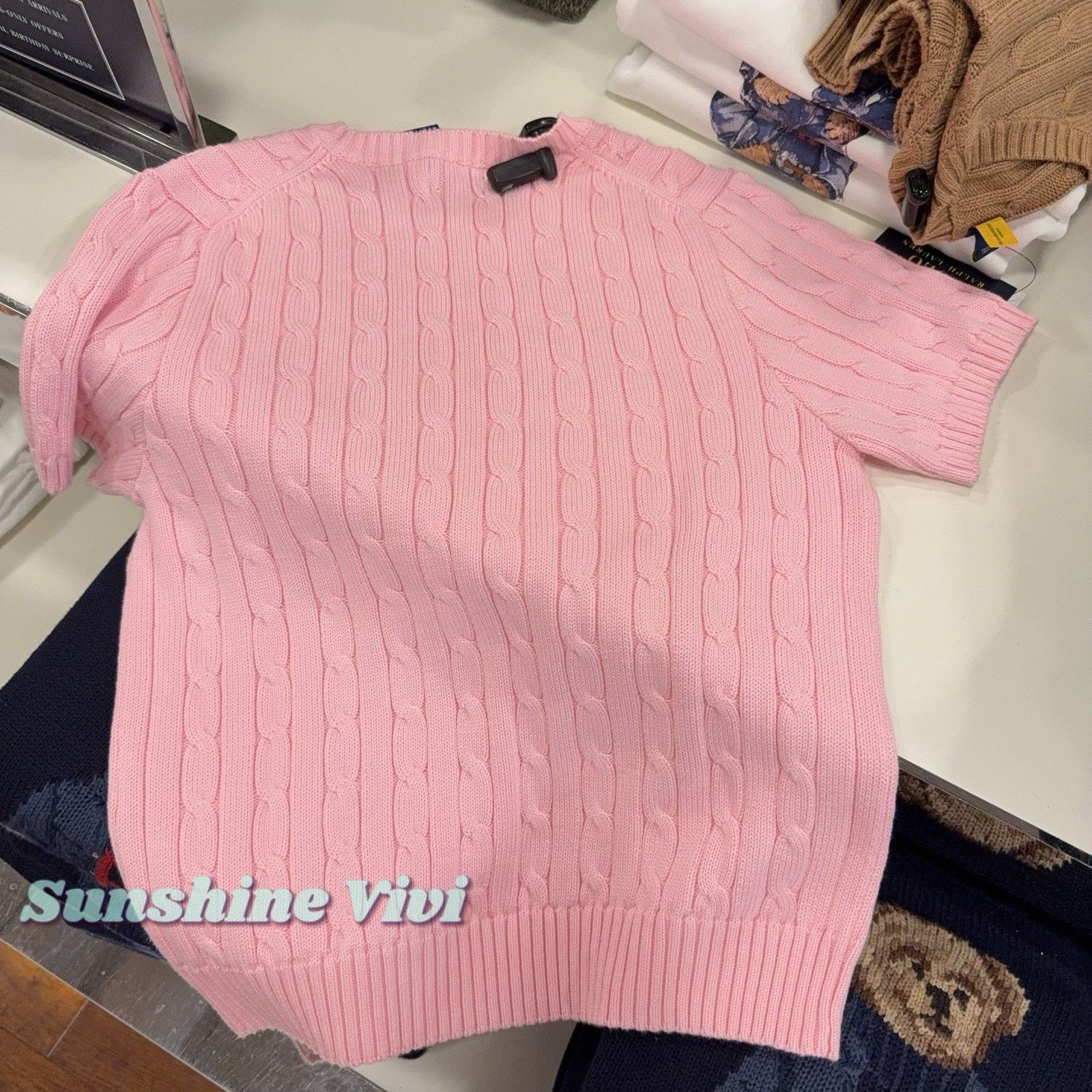 Polo Ralph Lauren NWT Polo Ralph Lauren Woman Cotton Short-Sleeve Sweater Size L / US 10 / IT 46 - 3 Thumbnail