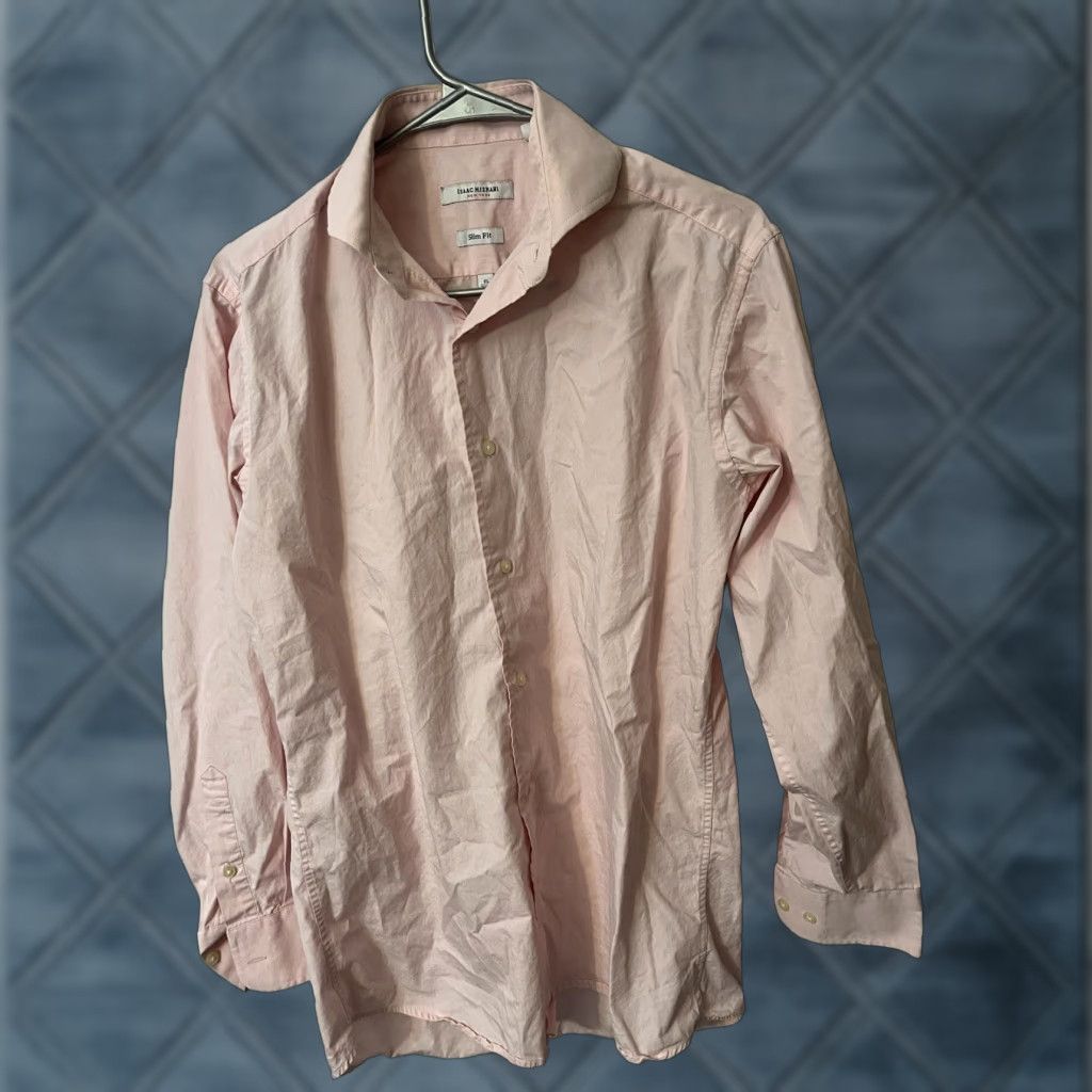 Isaac Mizrahi Isaac Mizrahi Men's Shirt Slim Fit Long Sleeve Size 15 Pink Solid Size US M / EU 48-50 / 2 - 1 Thumbnail