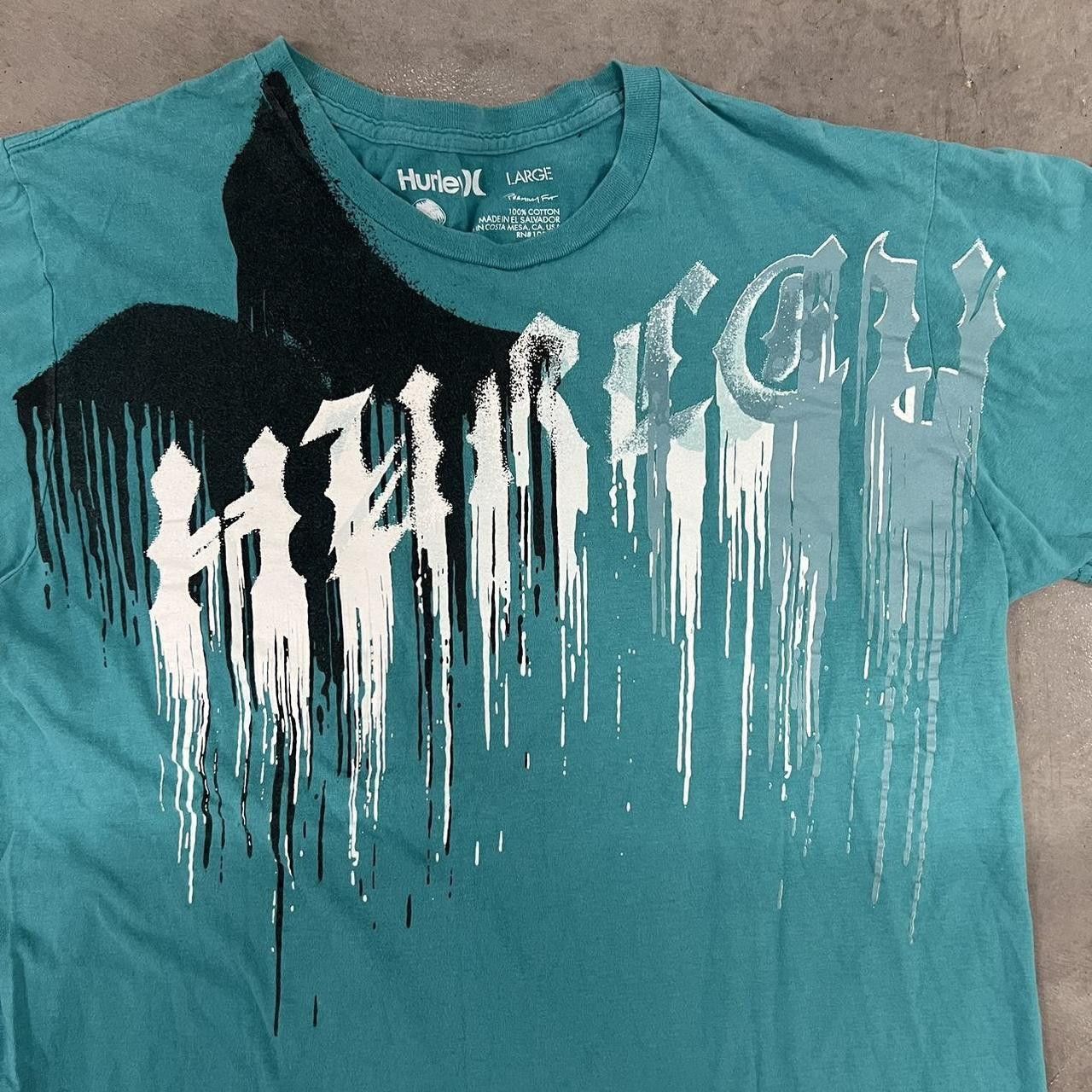 Hurley Crazy Vintage Y2K/2000s Hurley Y2K Center Drip Spellout women’s T Shirt! Size US L / EU 52-54 / 3 - 4 Thumbnail