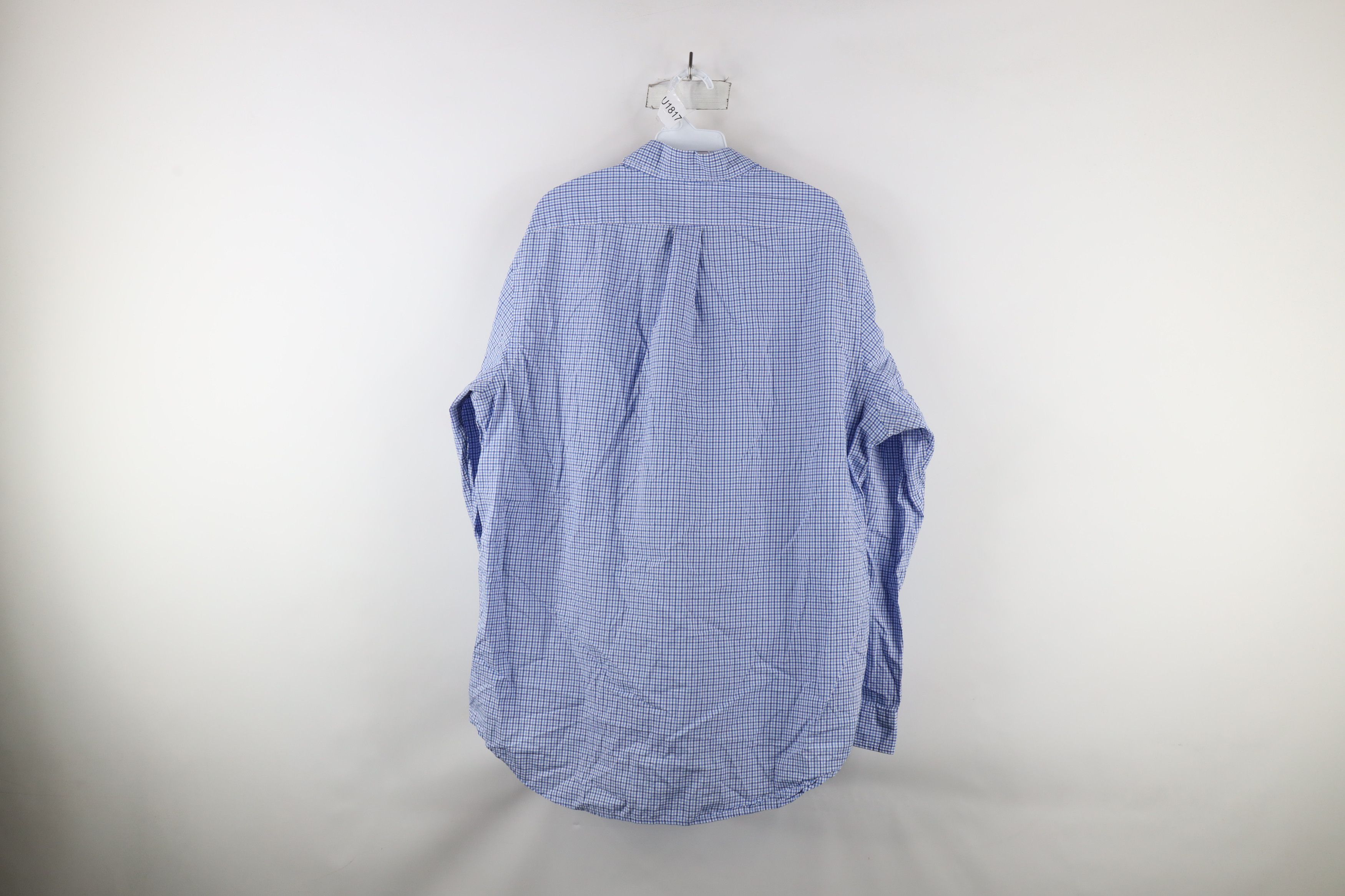 Polo Ralph Lauren Ralph Lauren Long Sleeve Button Down Shirt Blue Plaid Cotton Size US XL / EU 56 / 4 - 7 Thumbnail