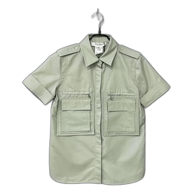 Max Mara MaxMara Green Cargo Short Sleeve Shirt Size S / US 4 / IT 40 - 1 Thumbnail