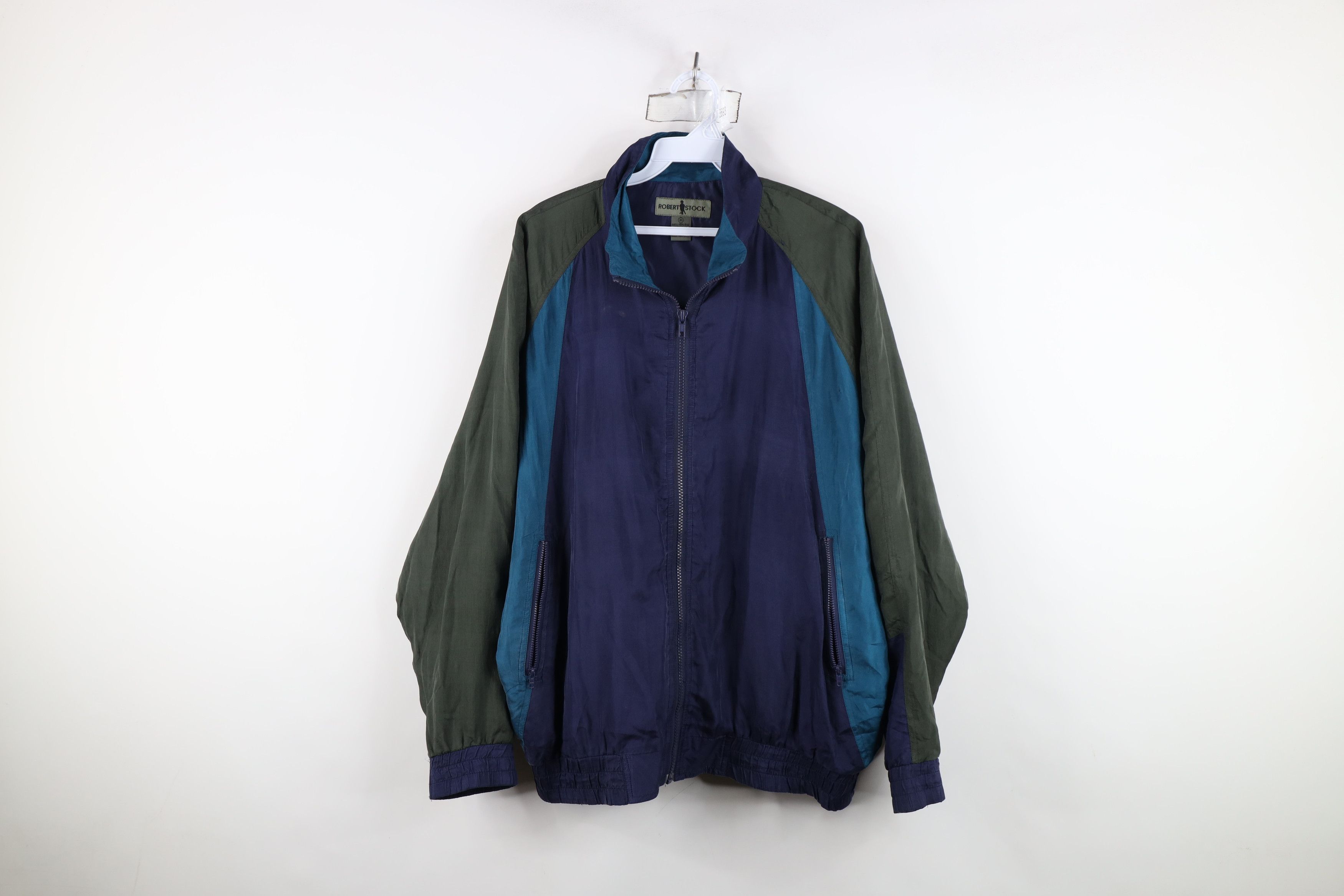 Vintage Vintage 90s Streetwear Block Silk Windbreaker Bomber Jacket Size M / US 6-8 / IT 42-44 - 1 Thumbnail