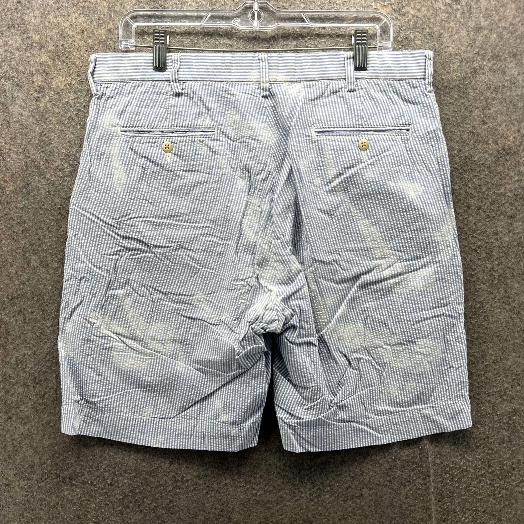 Polo Ralph Lauren Polo Ralph Lauren Shorts Mens 35 Blue Striped Seersucker Cotton Chino 9 Inseam Size US S / EU 44-46 / 1 - 2 Thumbnail
