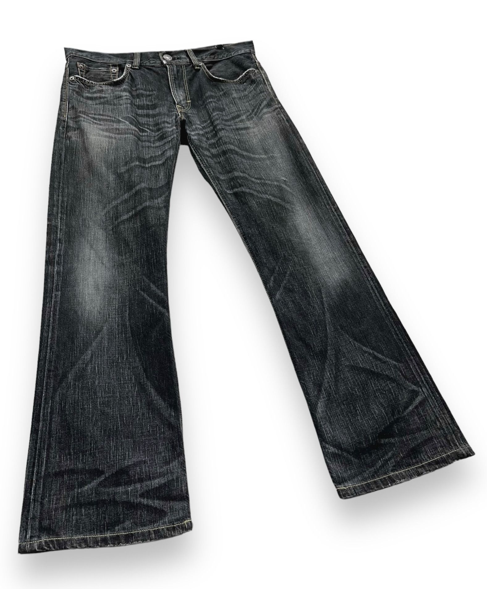 Edwin × If Six Was Nine × Le Grande Bleu (L.G.B.) FYE FLARE💥EDWIN BLUE TRIP Distressed Black MADE IN JAPAN💥 Size US 34 / EU 50 - 4 Thumbnail