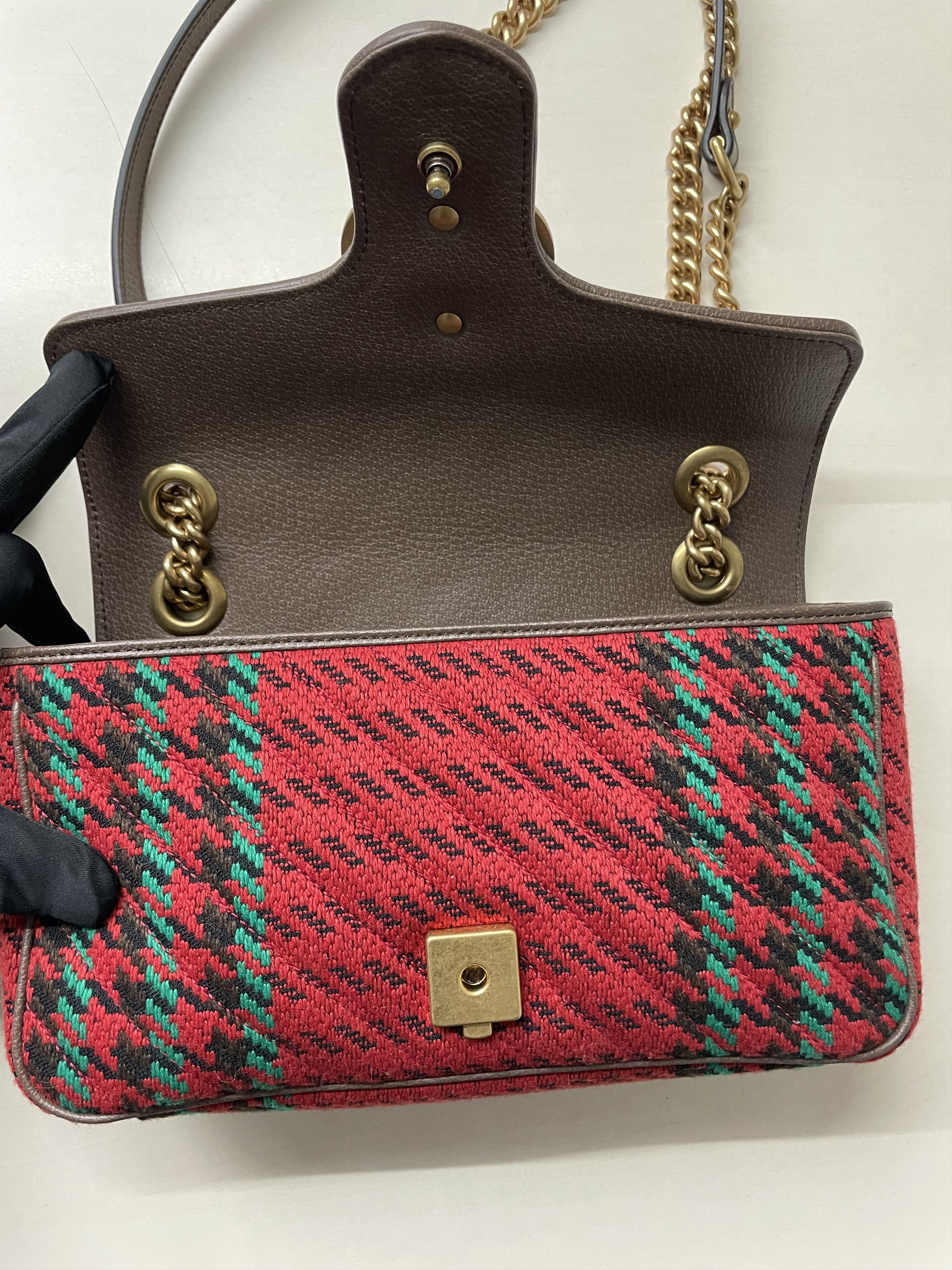 Gucci Gucci GG Marmont Small Houndstooth Shoulder Bag Size ONE SIZE - 8 Thumbnail