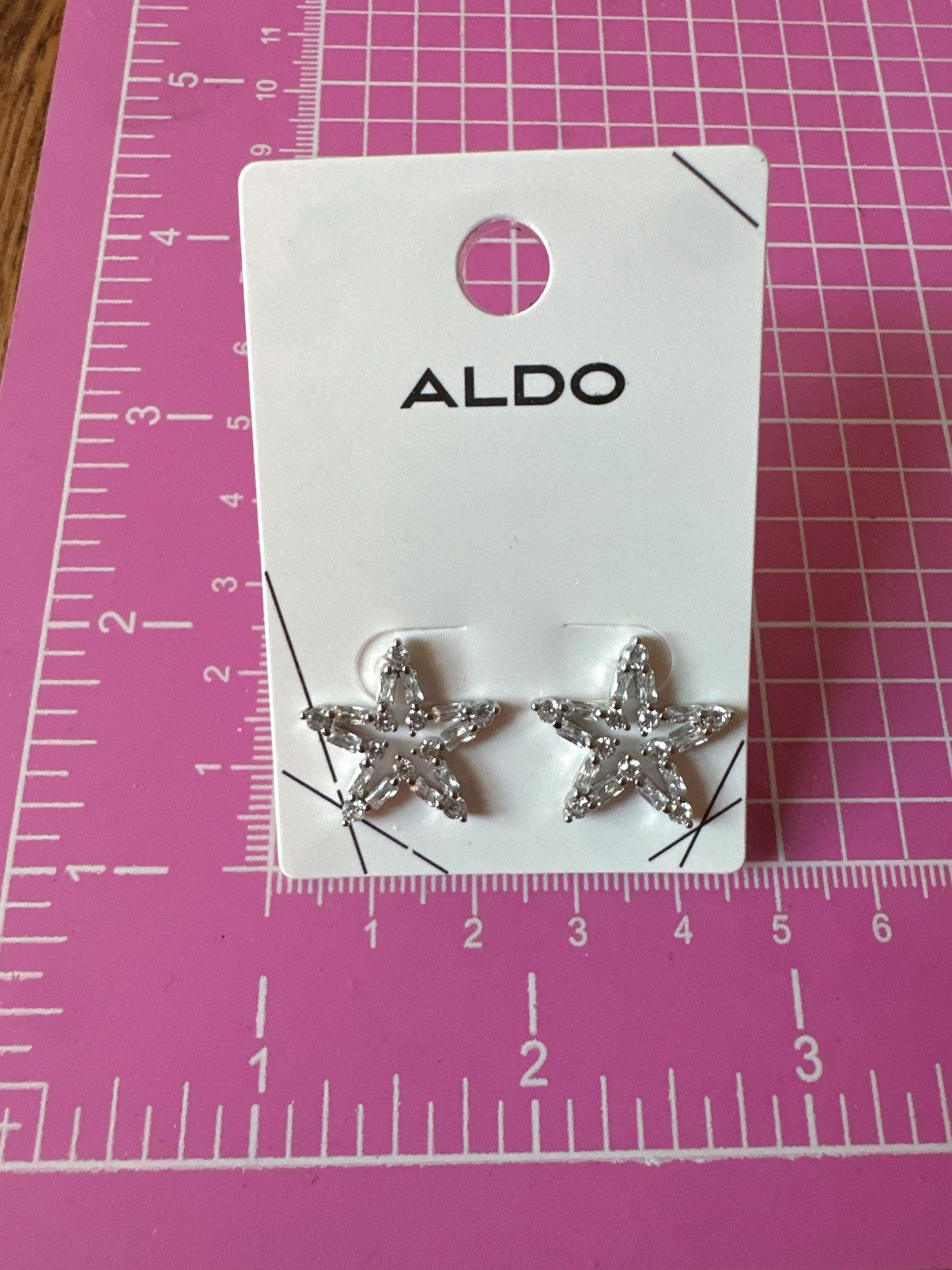 Aldo Aldo earrings crystal stars silver tone studs Size ONE SIZE - 2 Thumbnail