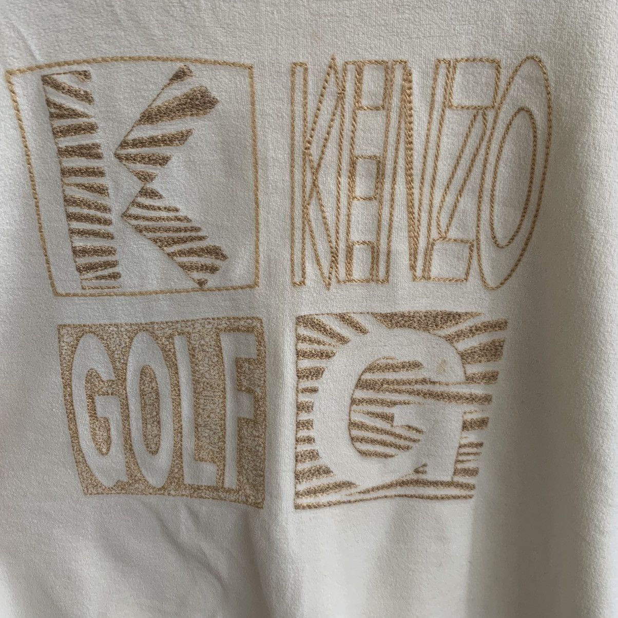 Kenzo × Vintage Vintage Kenzo Golf Sweatshirt Cream Embroidered Small Size US S / EU 44-46 / 1 - 5 Thumbnail