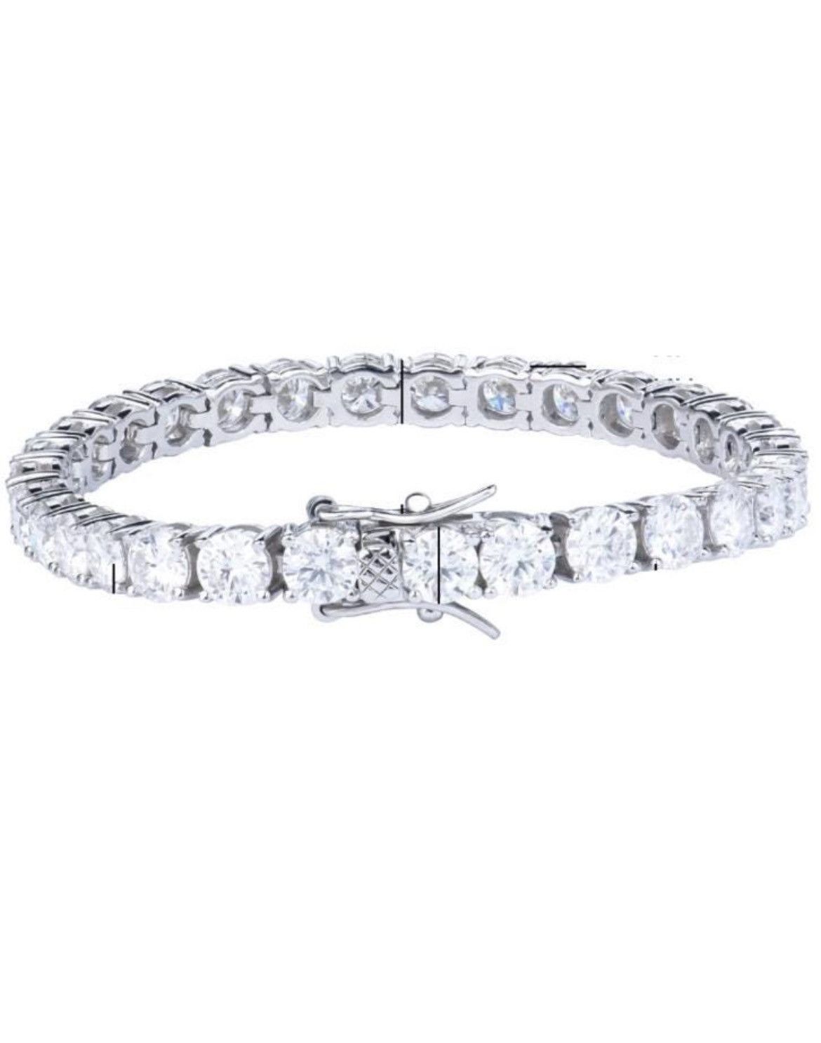 17.5cttw Moissanite Tennis Bracelet 925 Silver 7” VVS1