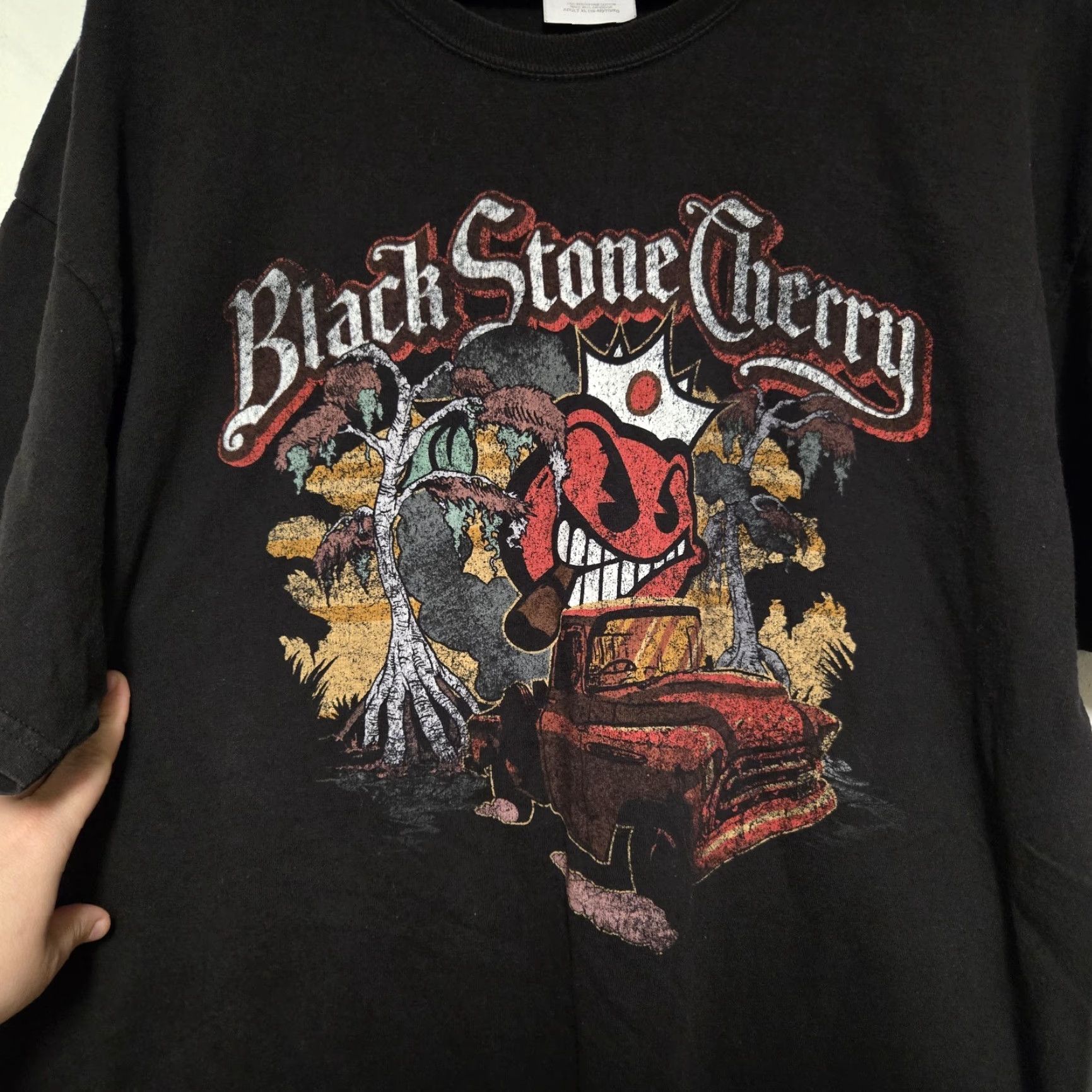 Hanes VINTAGE Black Stone Cherry Tour T-shirt XL Metal Band Rock Rare Hanes T-Shirt Short Sleeve Men Graphic Print XL Black Mens Size US XL / EU 56 / 4 - 2 Thumbnail