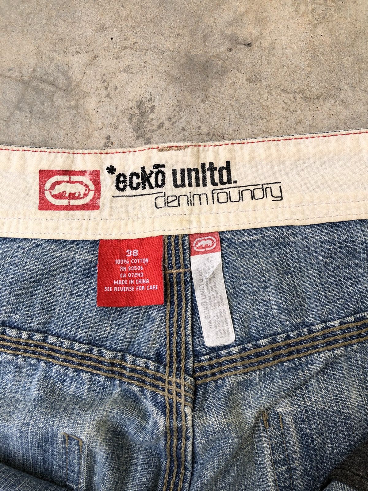 Fubu Ecko Unltd Y2K Loose Fit Light Blue Baggy Denim Size US 38 / EU 54 - 20 Thumbnail