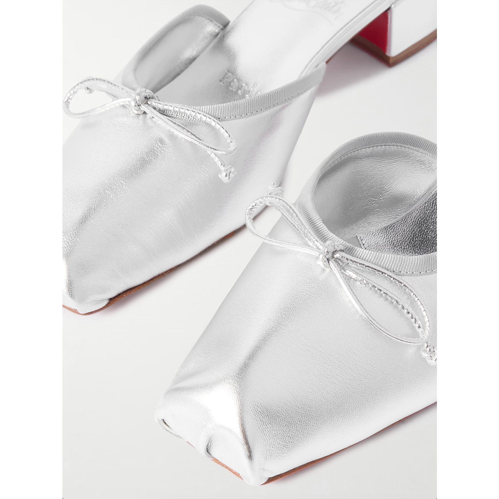 Christian Louboutin Christian Louboutin Mimiflirt 30 Silver Ballet Ballerina Size US 7.5 / IT 37.5 - 7 Thumbnail