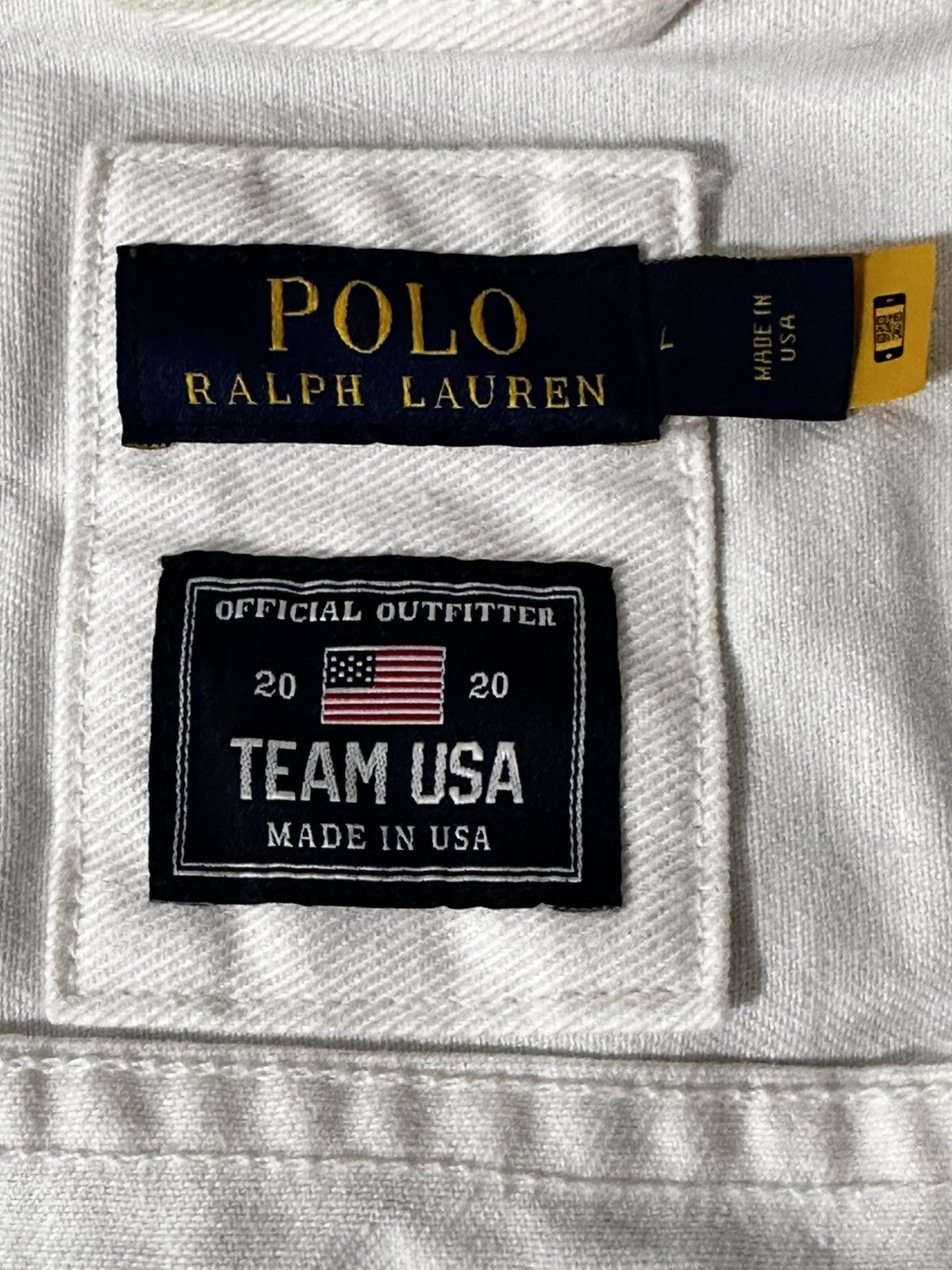 Polo Ralph Lauren POLO White Denim Official TEAM USA (2020) Olympic Jacket Size US L / EU 52-54 / 3 - 5 Thumbnail