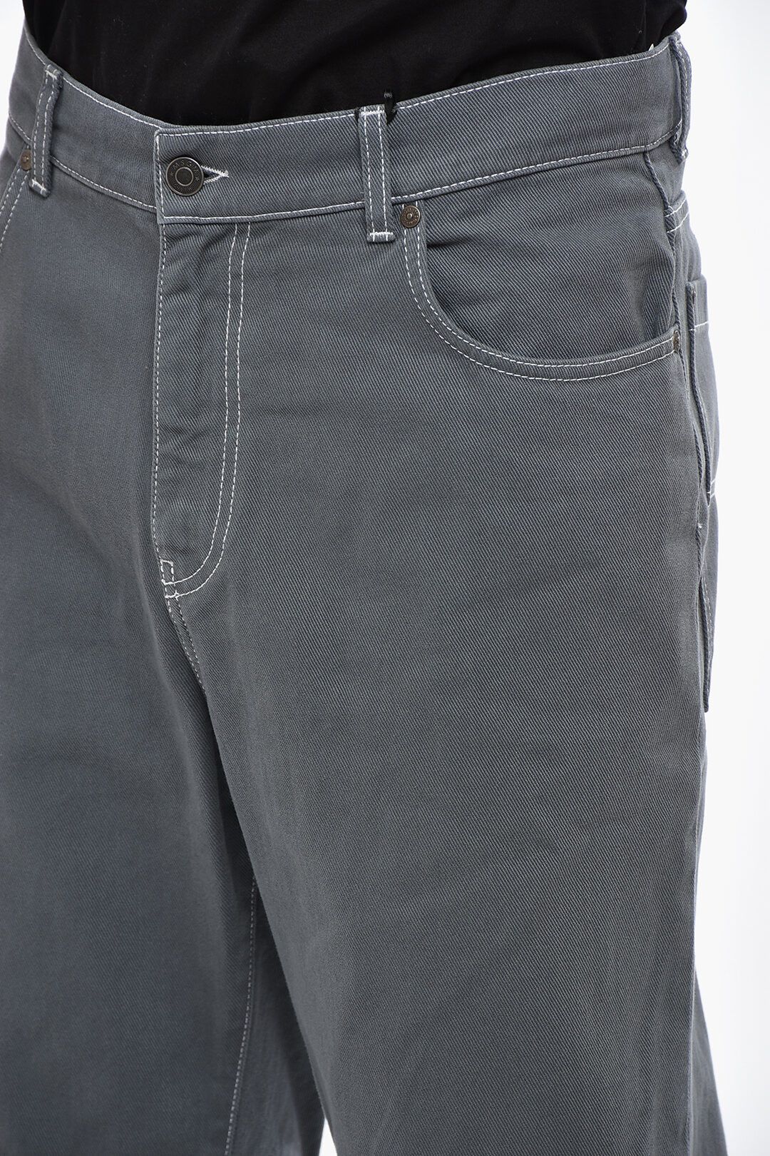 MSGM og1mm1125 Logo Printed Regular Fit Jeans in Dark Grey Size US 30 / EU 46 - 3 Thumbnail