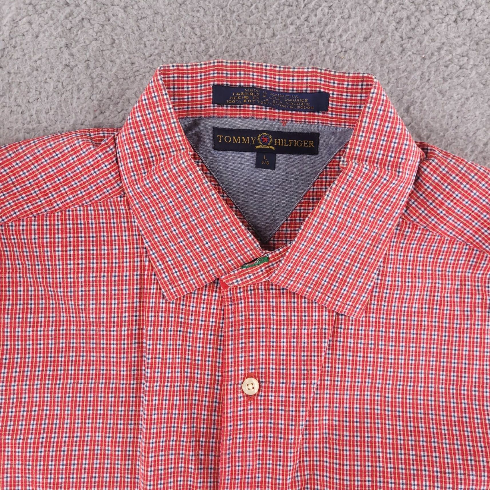 Tommy Hilfiger VINTAGE Tommy Hilfiger Shirt Mens XL Red Gingham Short Sleeve Button UP Size US XL / EU 56 / 4 - 5 Thumbnail