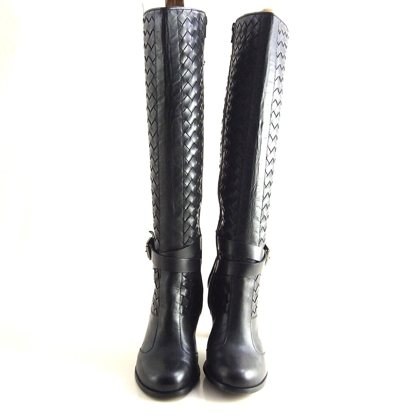 Designer Stephane Kelian Boots Black Braided Leather US 7 EU 37.5 Size US 7 / IT 37 - 3 Thumbnail