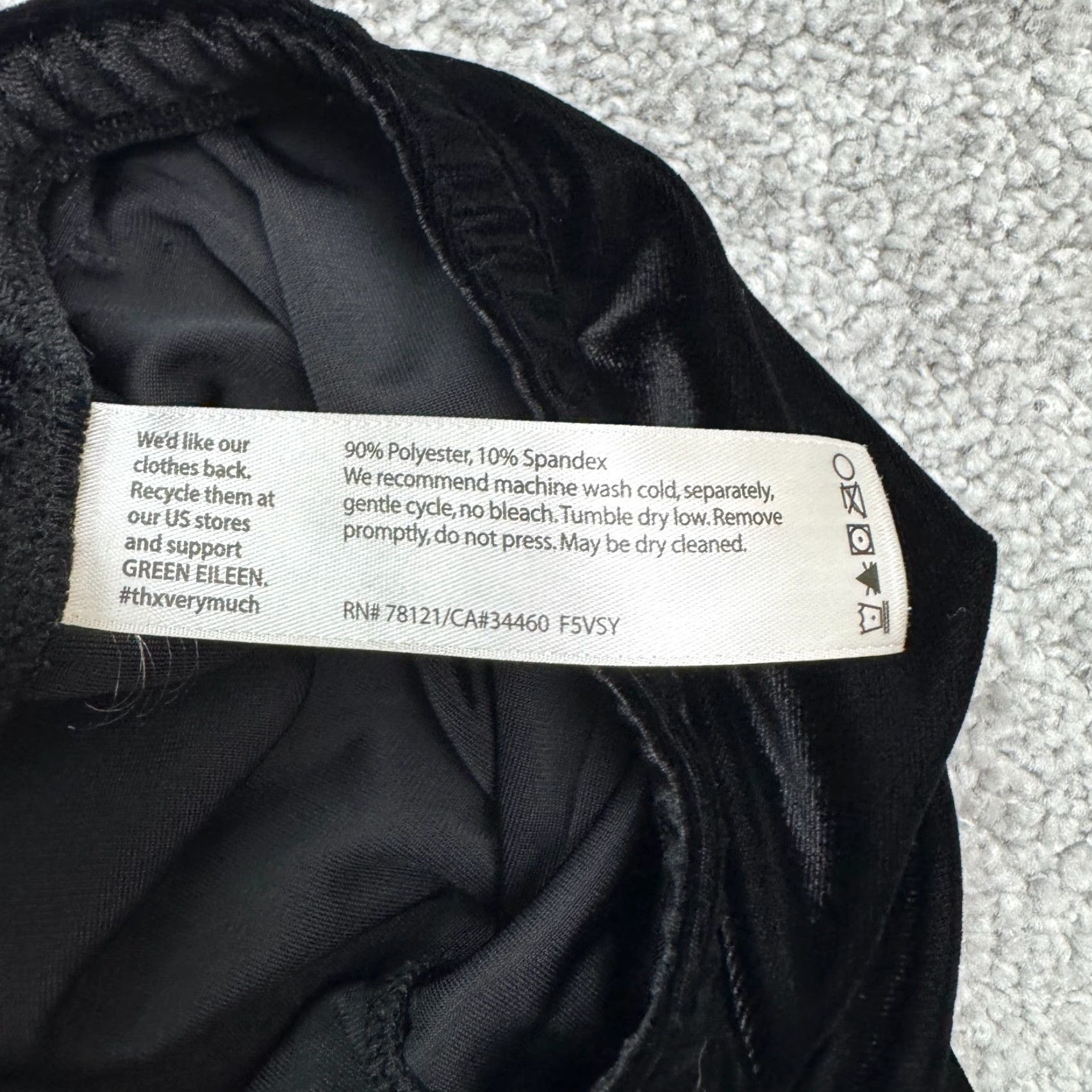 Eileen Fisher Eileen Fisher Pants Women's Pull On Velvet Leggings Petite Black B07 Skinny Pocket Logo 26in Inseam Regular Stretch Casual Size 32" / US 10 / IT 46 - 7 Thumbnail