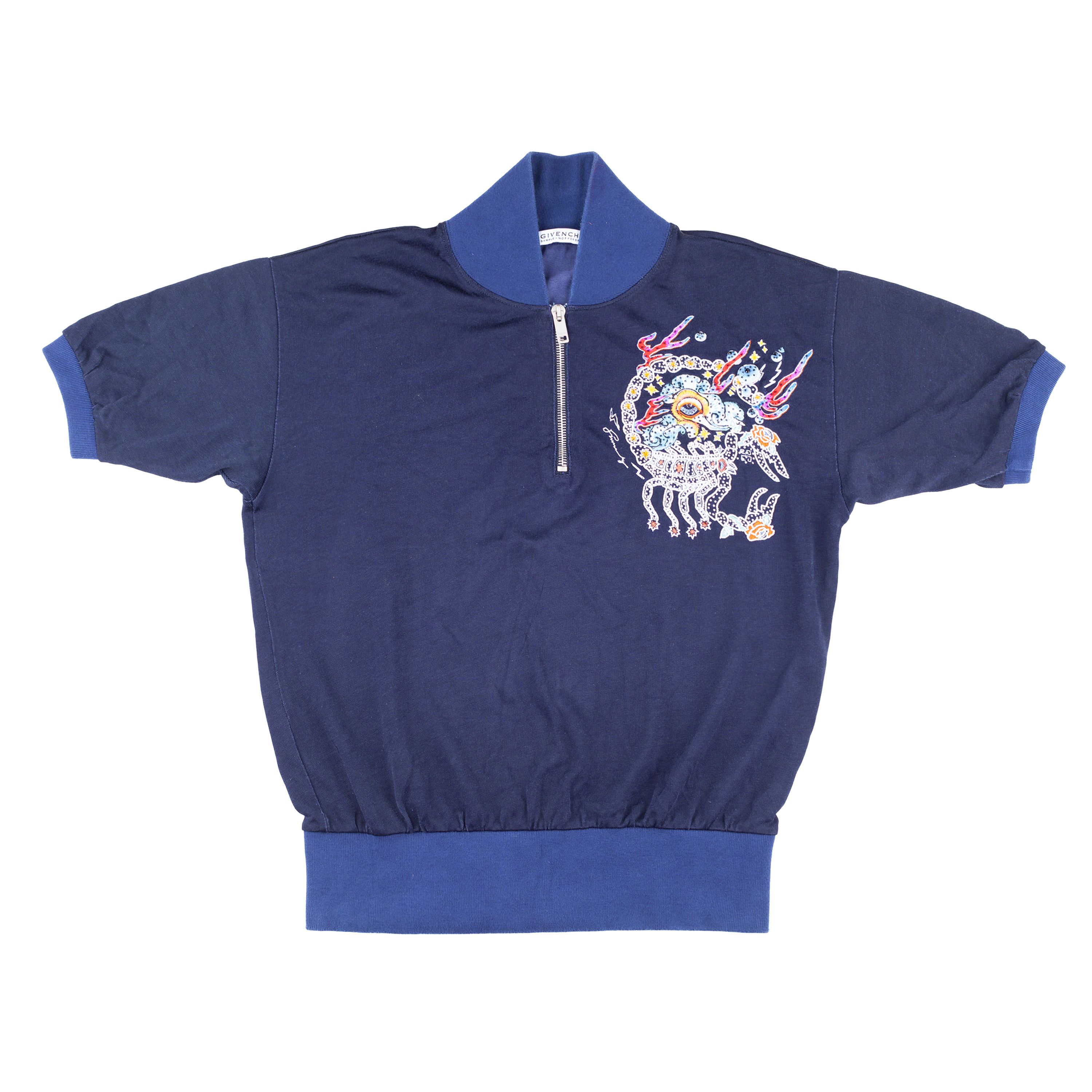 Givenchy Givenchy Sample Navy Short Sleeve Top Size M / US 6-8 / IT 42-44 - 1 Thumbnail