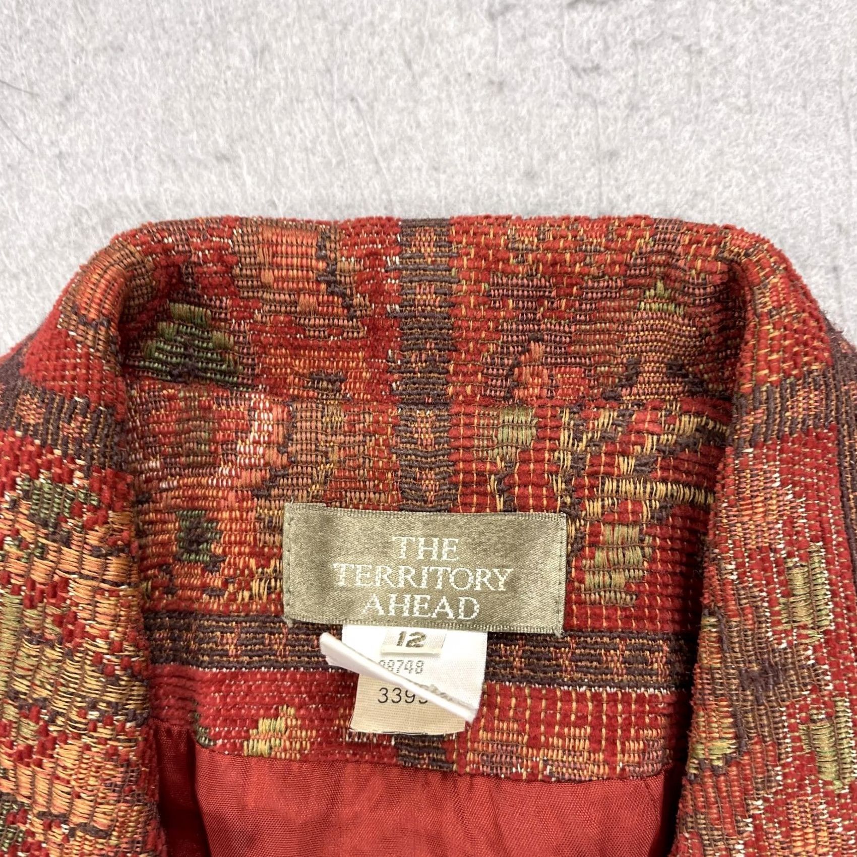 The Territory Ahead The Territory Ahead Vest Womens 12 Red Tapestry Floral Zip Lined Boho Classic Size XL / US 12-14 / IT 48-50 - 5 Thumbnail