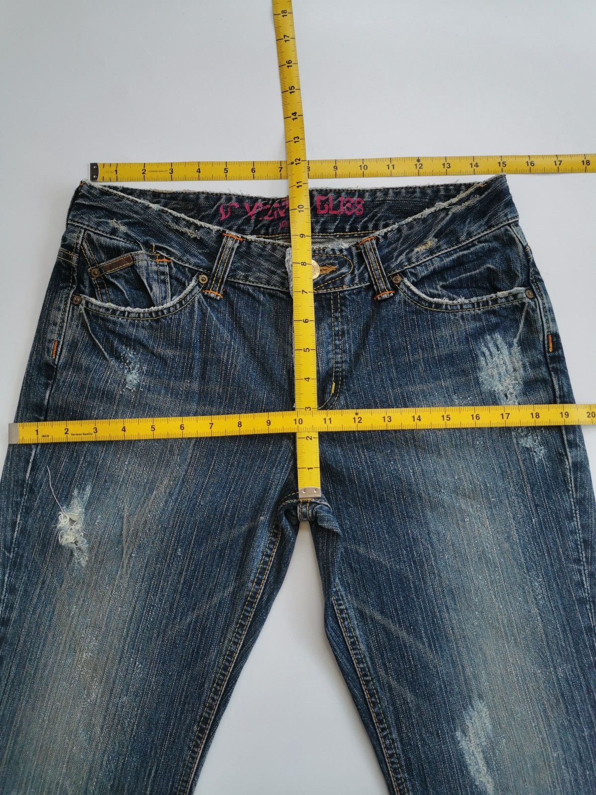 Edwin Bootcut Edwin Something Vienus Distressed Denim Jeans Size 30" / US 8 / IT 44 - 12 Thumbnail