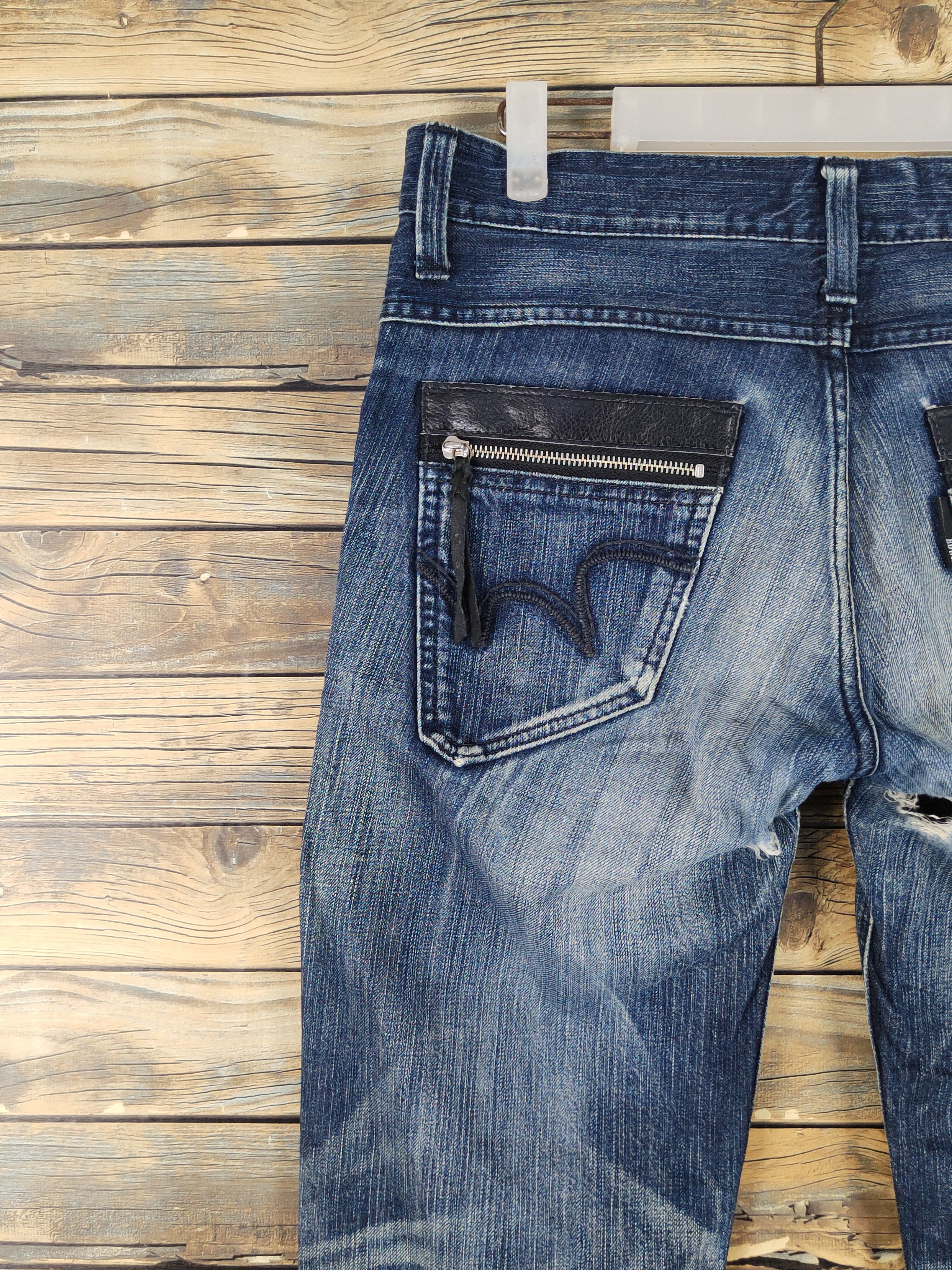 Edwin Edwin Dark Blue Distressed Ripped Jeans #W1568 Size US 30 / EU 46 - 11 Thumbnail