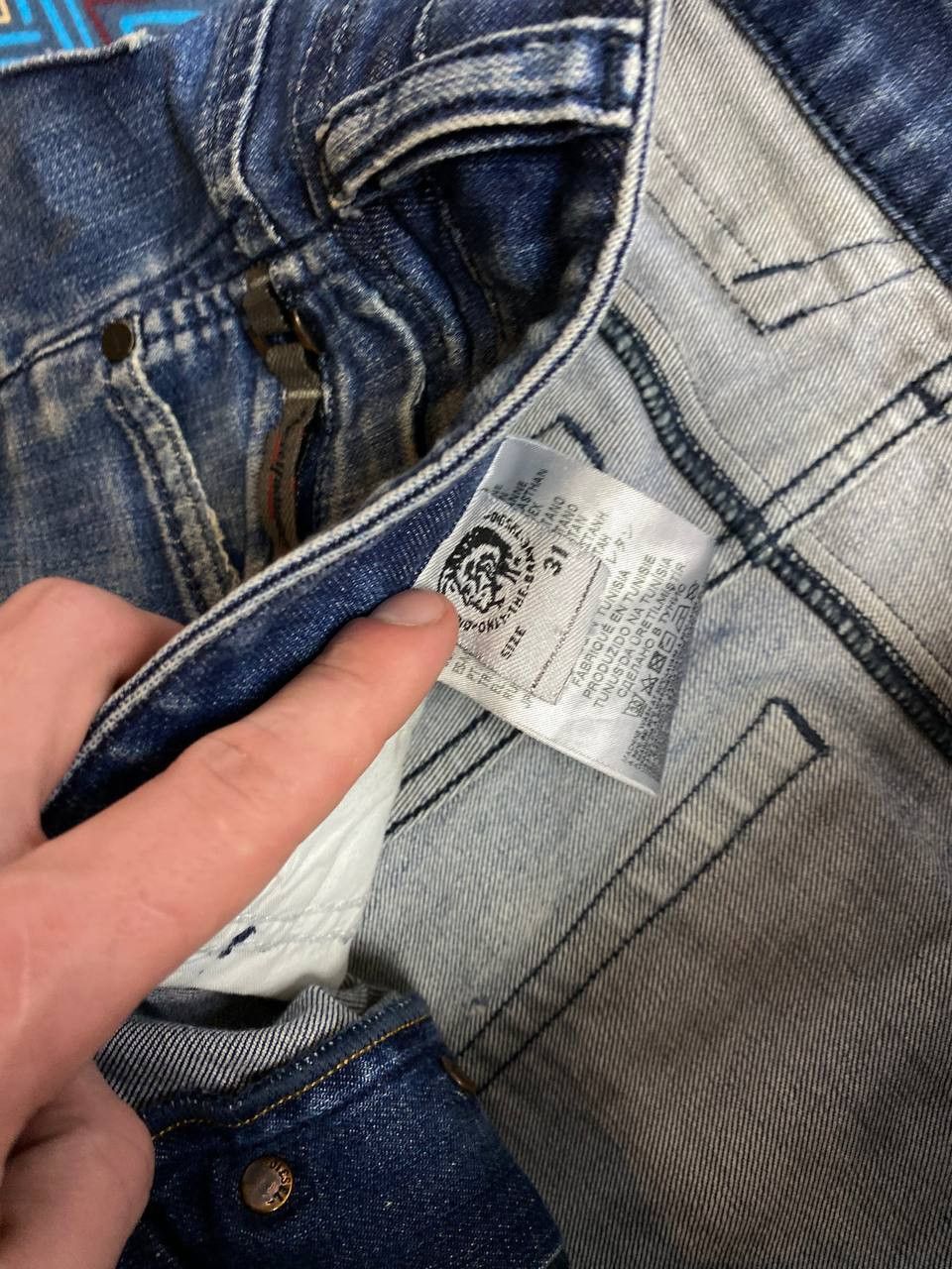 Diesel × Japanese Brand × Vintage Vintage Diesel D-BAZER Baggy Jeans Big Diesel Logo Size US 31 - 3 Thumbnail