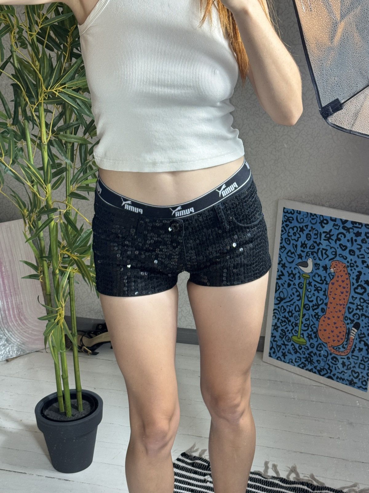 Other VINTAGE SEQUINS 2000s MINI SHORTS Size 25" / US 0 / IT 36 - 1 Thumbnail