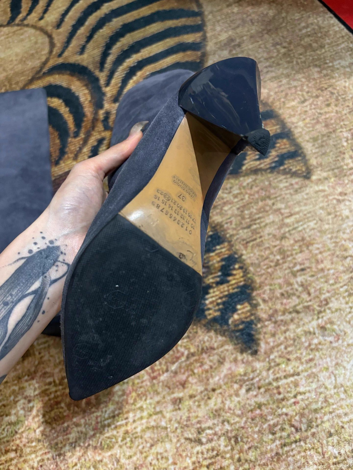 Maison Margiela Maison Margiela Dark Gray Suede Cut Stiletto Heel Boot 37-38 Size US 6.5 / IT 36.5 - 5 Thumbnail