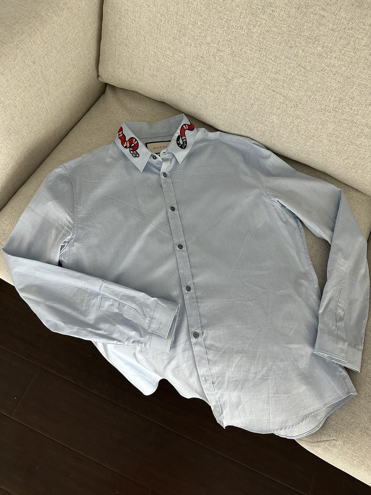 Gucci Snake Blue Button Up