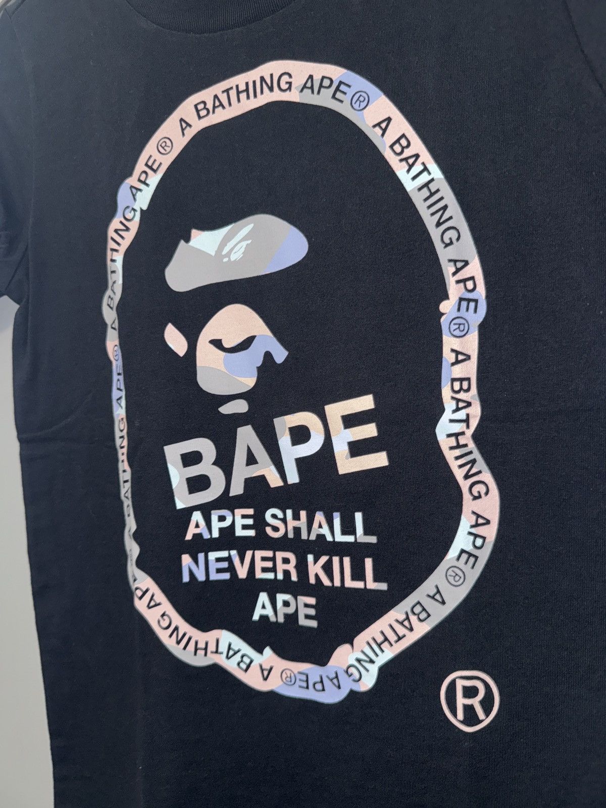 Bape Bape black tee with pastel colored A Bathing Ape logo Size XXS / US 00 / IT 34 - 2 Thumbnail
