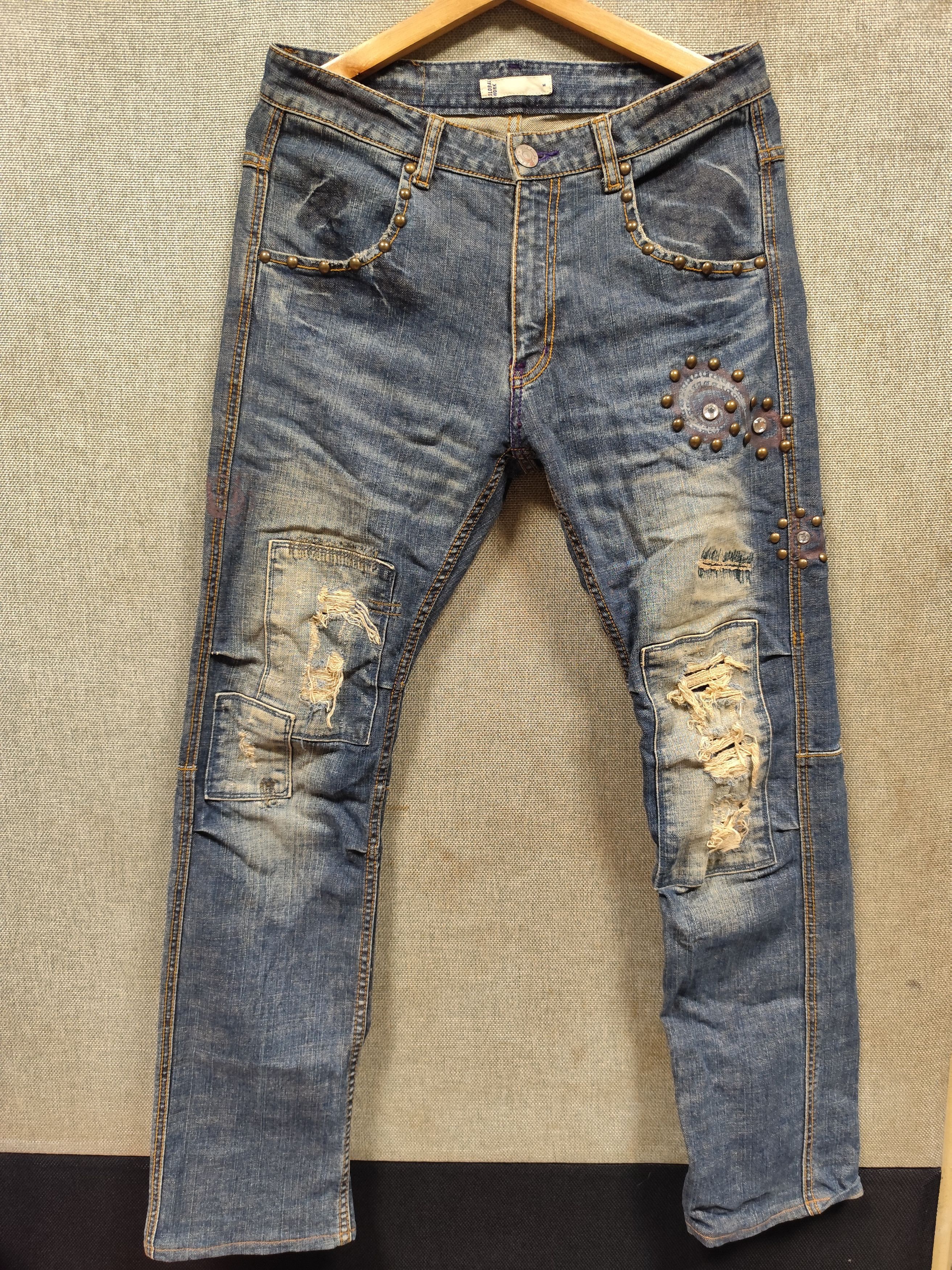 Global Work Global work patchwork jeans very rare Size US 32 / EU 48 - 1 Thumbnail
