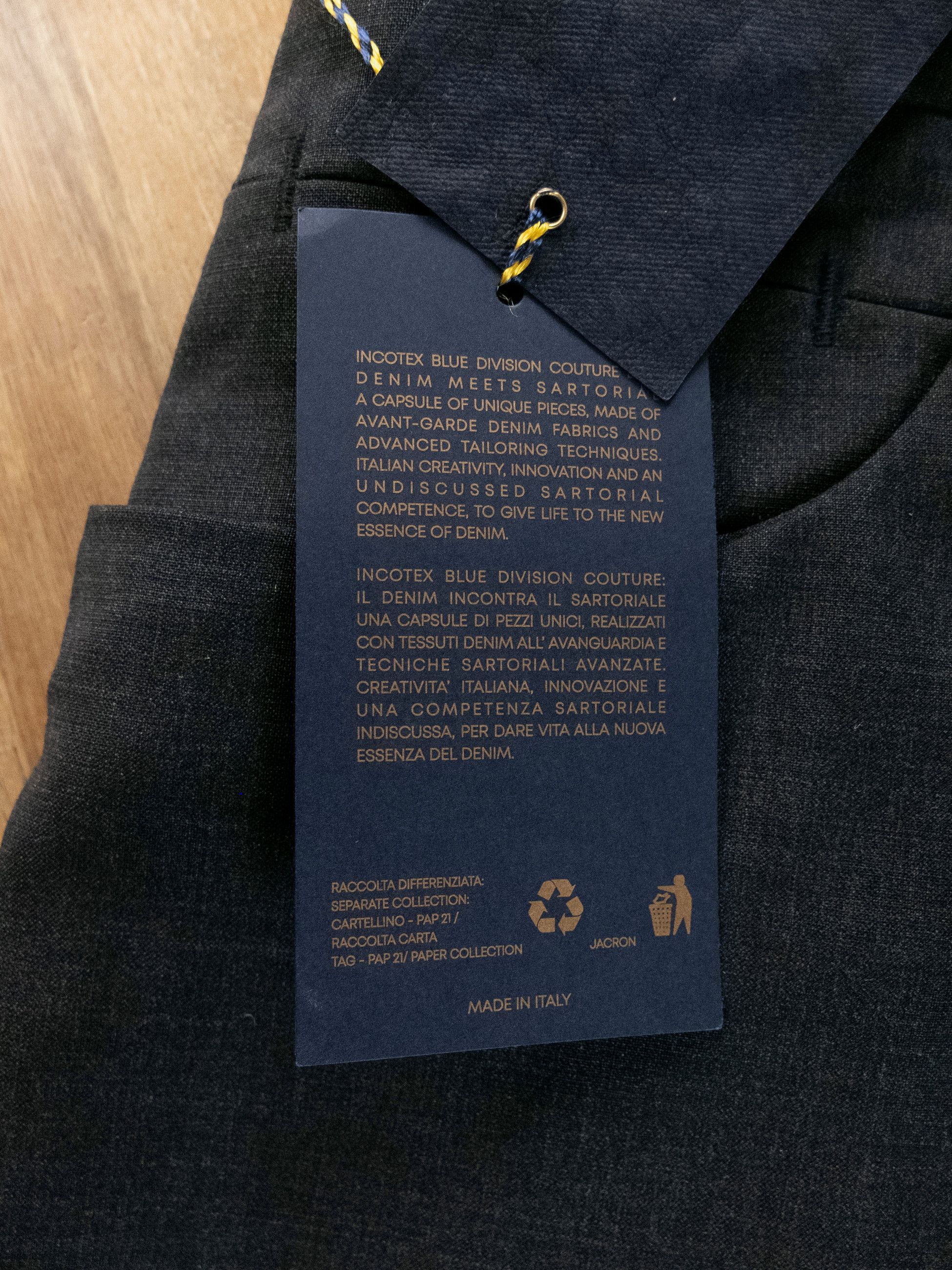 Incotex INCOTEX Blue Division anthracite gray slim fit wool pants 37 Size US 37 - 4 Thumbnail