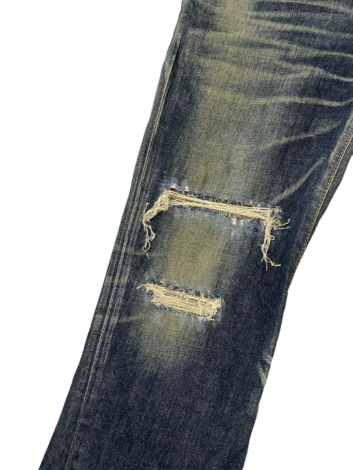 Edwin Flare Jeans Edwin Japan Faded Distress Stretch Boot Cut 8🟦3 Size US 31 - 6 Thumbnail