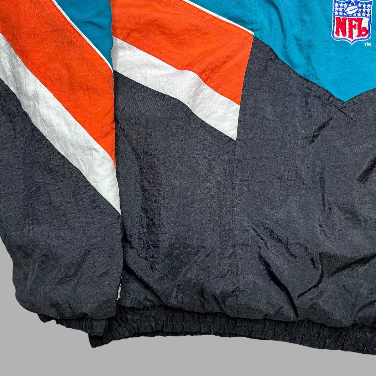 NFL × Starter × Vintage Vtg 1990s NFL Miami Dolphins Zip Up Starter Puffer Jacket Size US XL / EU 56 / 4 - 18 Thumbnail