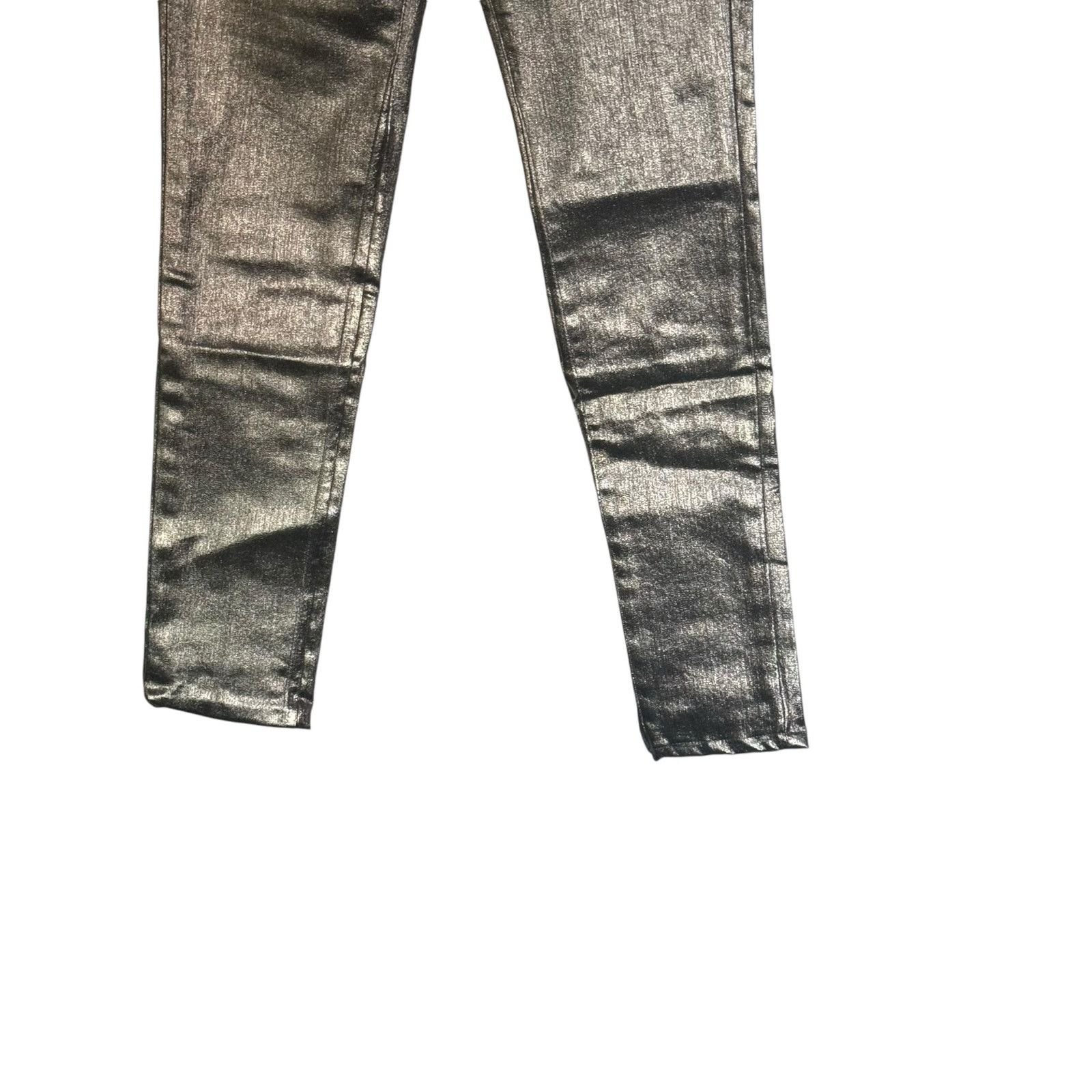 AG Adriano Goldschmied AG Adriano Goldschmied Graduate Metallic Silver Jeans Sz 25 Size 25" / US 0 / IT 36 - 2 Thumbnail