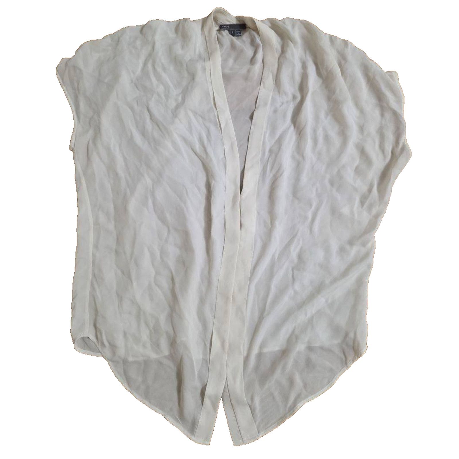 Vince Vince Womens Silk V-Neck Sleeveless Button Blouse L A001129 Size L / US 10 / IT 46 - 1 Thumbnail