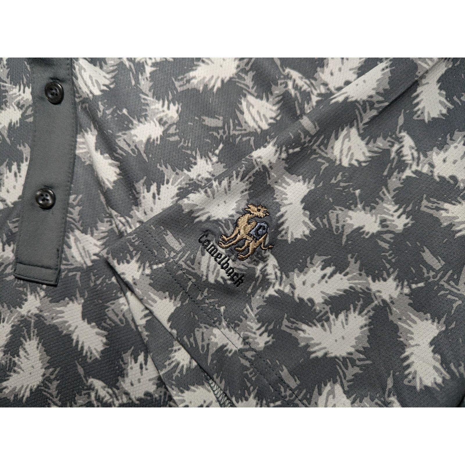 Other Dunning Men's Medium Polo Shirt Grey Print Camelback Golf Size US M / EU 48-50 / 2 - 5 Thumbnail