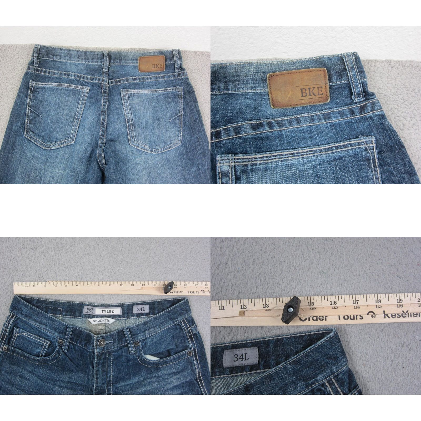 Vintage Buckle BKE Tyler Straight Leg Jeans Adult W 32 L 34 Blue Denim Pants Casual Mens Size US 32 / EU 48 - 8 Thumbnail