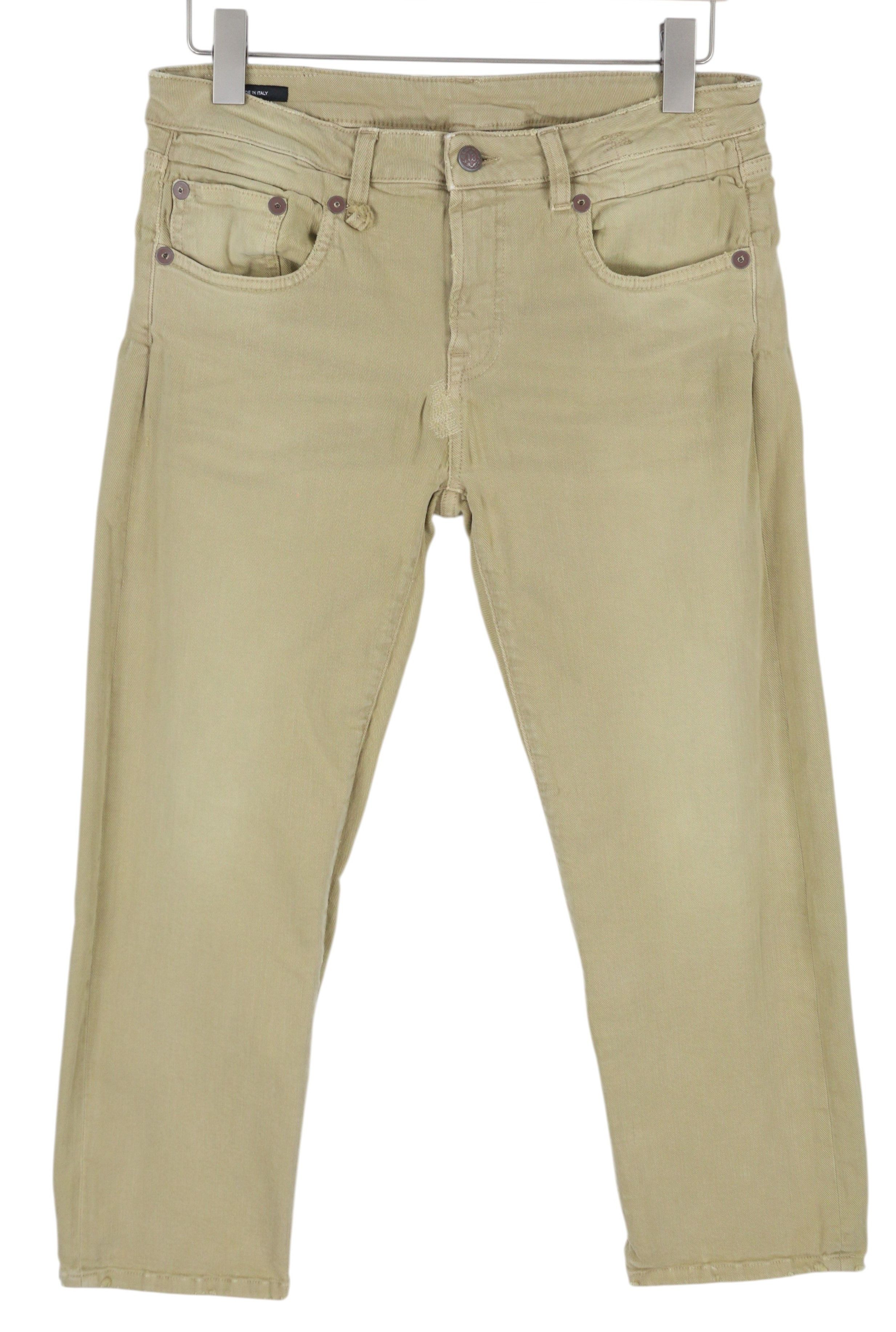 R13 BOY STRAIGHT 30 Khaki Stretch Washed Ankle Casual 86312 Size 30" / US 8 / IT 44 - 3 Thumbnail