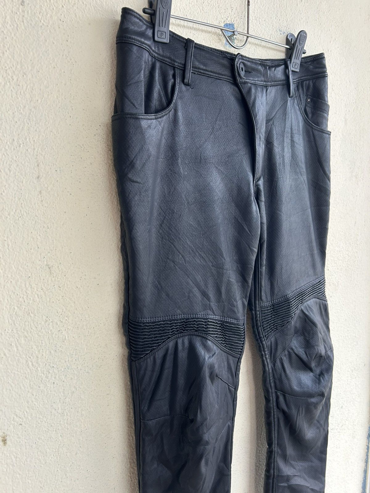 Leather Field Core PU Leather Fleece Lining Biker Pant Size US 32 / EU 48 - 6 Thumbnail