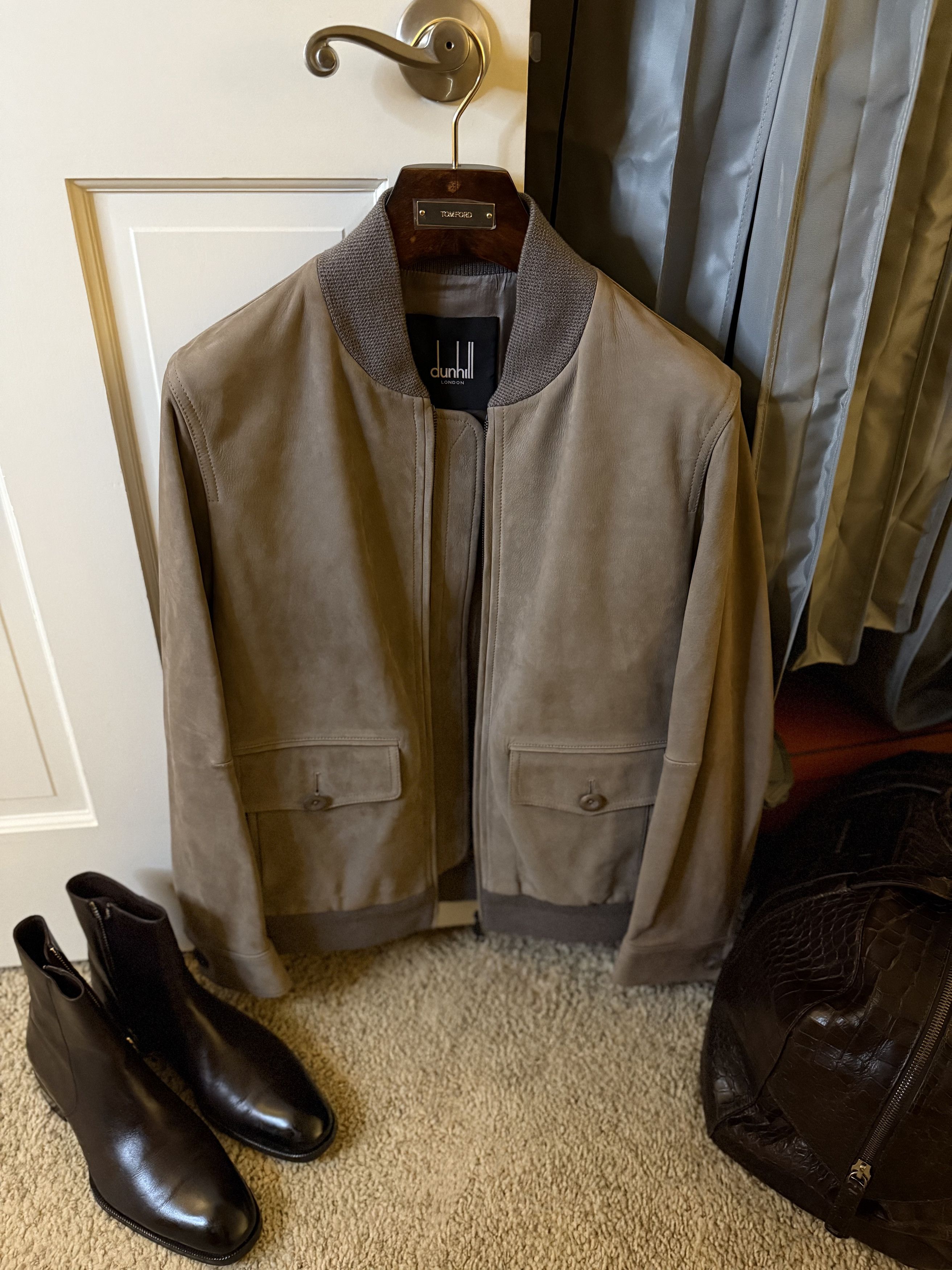 Alfred Dunhill Best Dressed Extremely Rare $7500 DUNHILL Taupe Calf Jacket Size US M / EU 48-50 / 2 - 3 Thumbnail