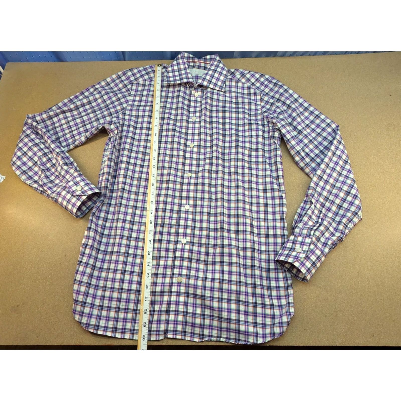 Eton VINTAGE ETON Cont emporary Button Up Shirt Mens Size 39 15.5 Long Sleeves Check Size US L / EU 52-54 / 3 - 3 Thumbnail