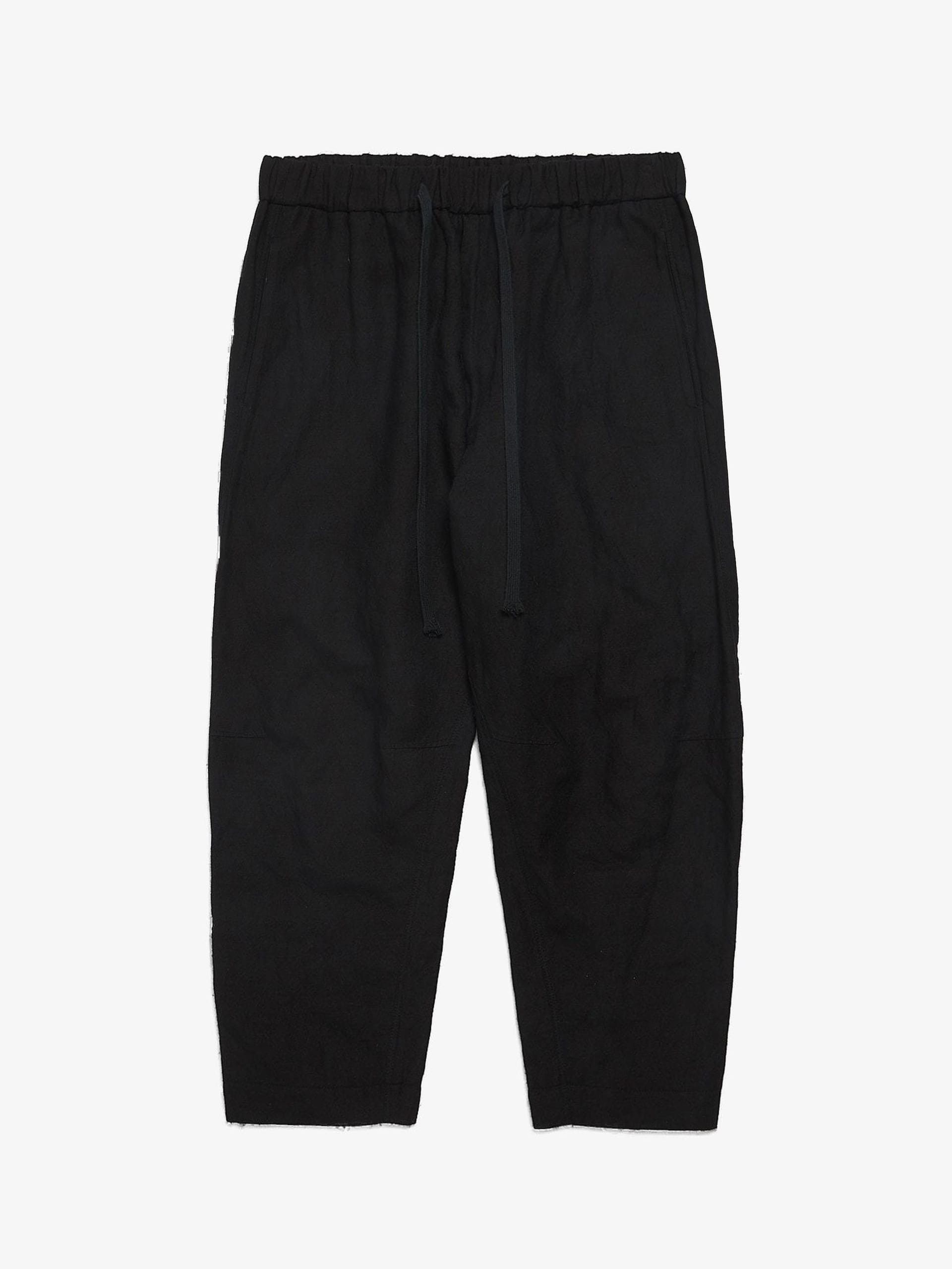 Ziggy Chen Black Drawstring Wool Blend Trousers Size US 32 / EU 48 - 1 Thumbnail