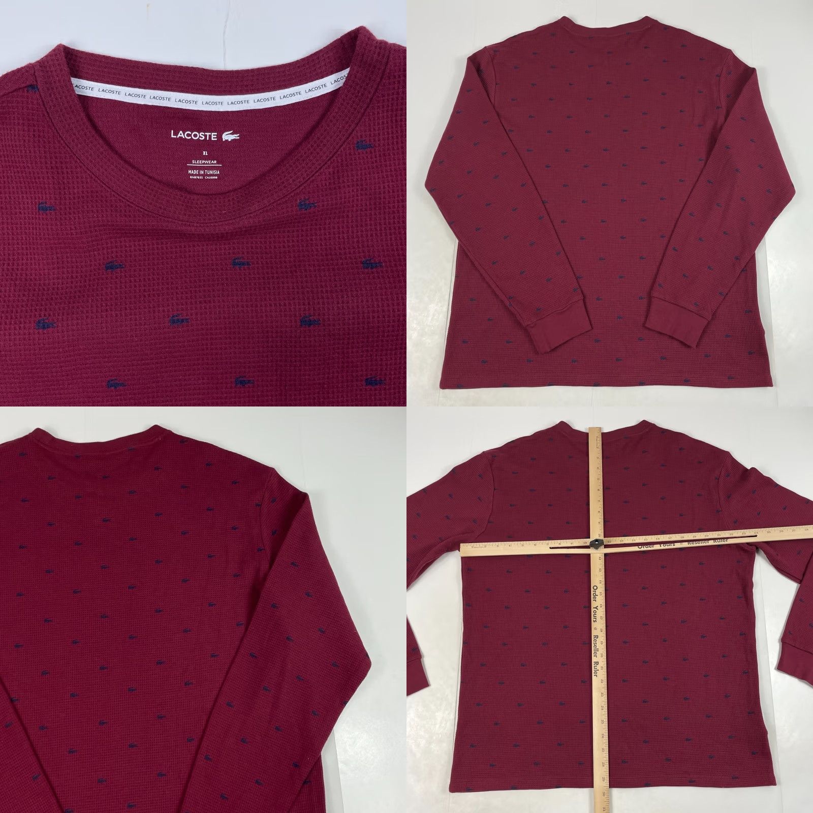 Lacoste Lacoste Red Thermal Long Sleeve Shirt Mens Extra Large Size US XL / EU 56 / 4 - 8 Thumbnail