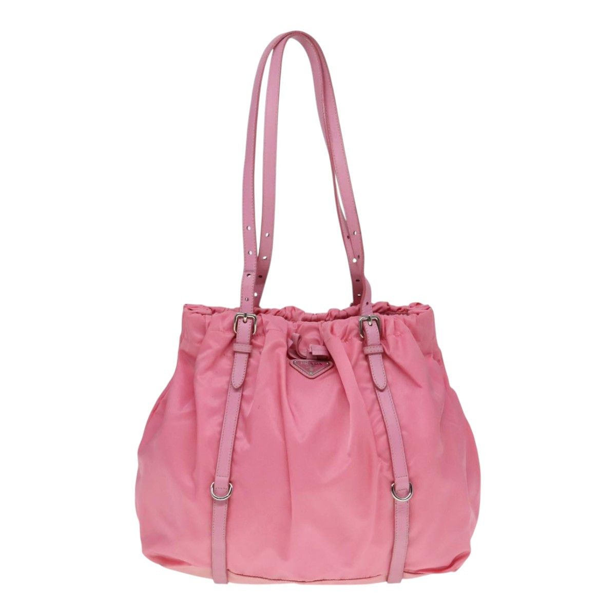 Prada Triangle Logo Pink Synthetic Tote Bag (Pre-Owned) Size ONE SIZE - 1 Thumbnail